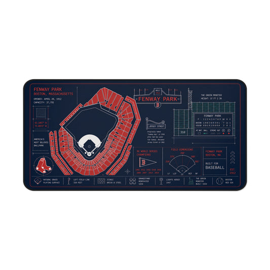 Fenway Park Desk Mat | Boston Stadium Blueprint Mouse Pad