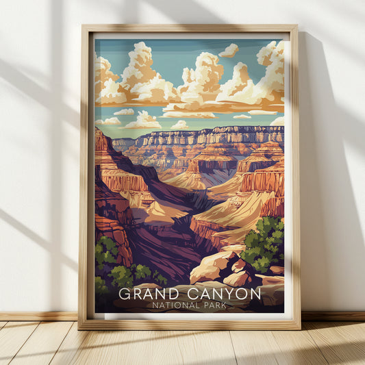 Grand Canyon Poster — Vintage National Park Wall Art Print for Travel & Adventure Home Decor