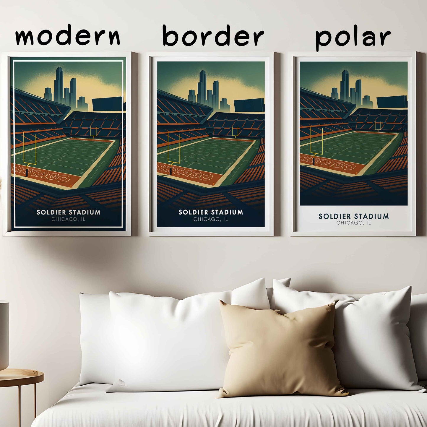 Soldier Field Poster – Chicago Illinois Football Stadium Wall Art Print