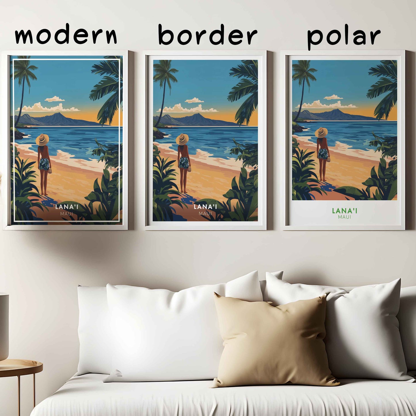 Hawaii Beach Poster – Tropical Wall Art, Maui Sunset Print, Island Travel Decor
