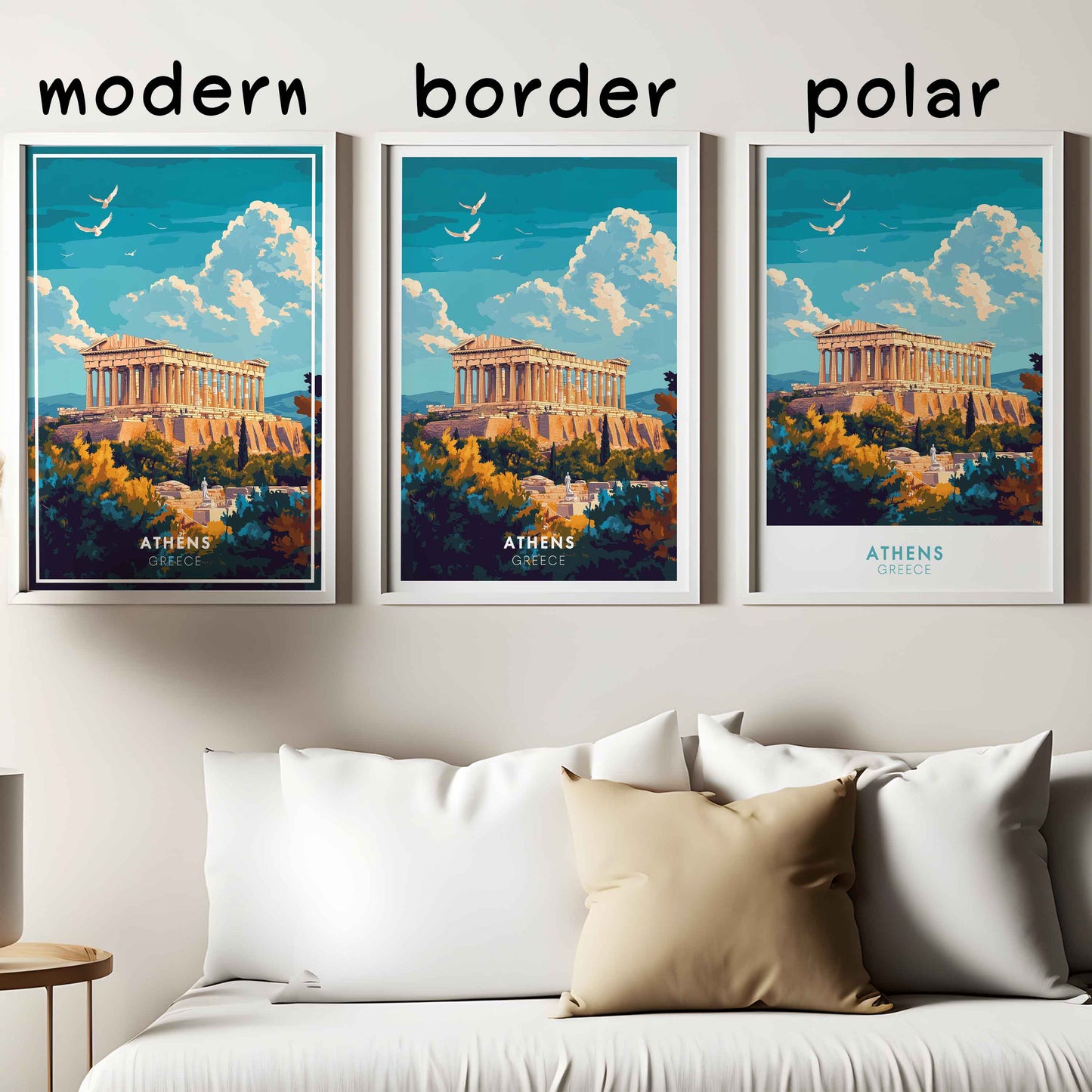Athens Poster – Greece Travel Print, Parthenon Wall Art