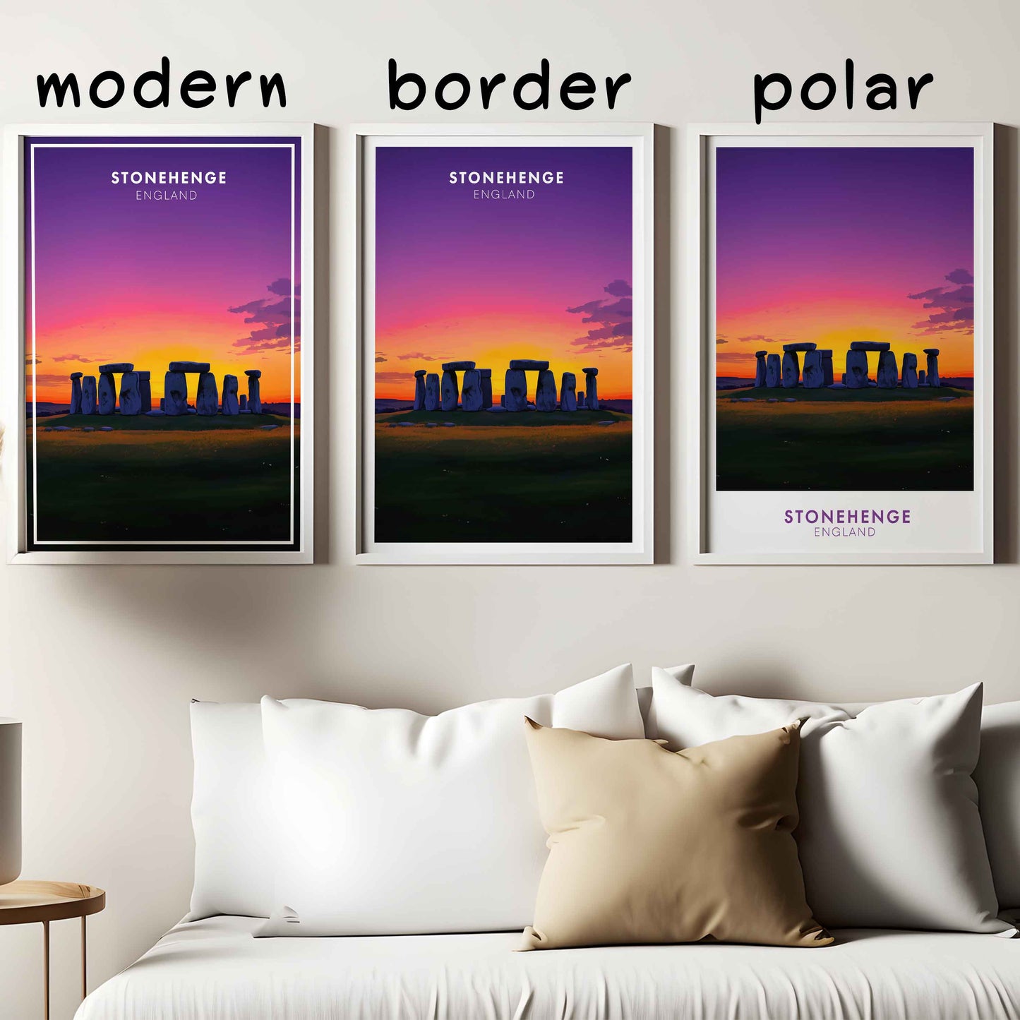 Stonehenge Sunset Poster – England Travel Wall Art, Ancient Landmark Print, Mystical Landscape Decor
