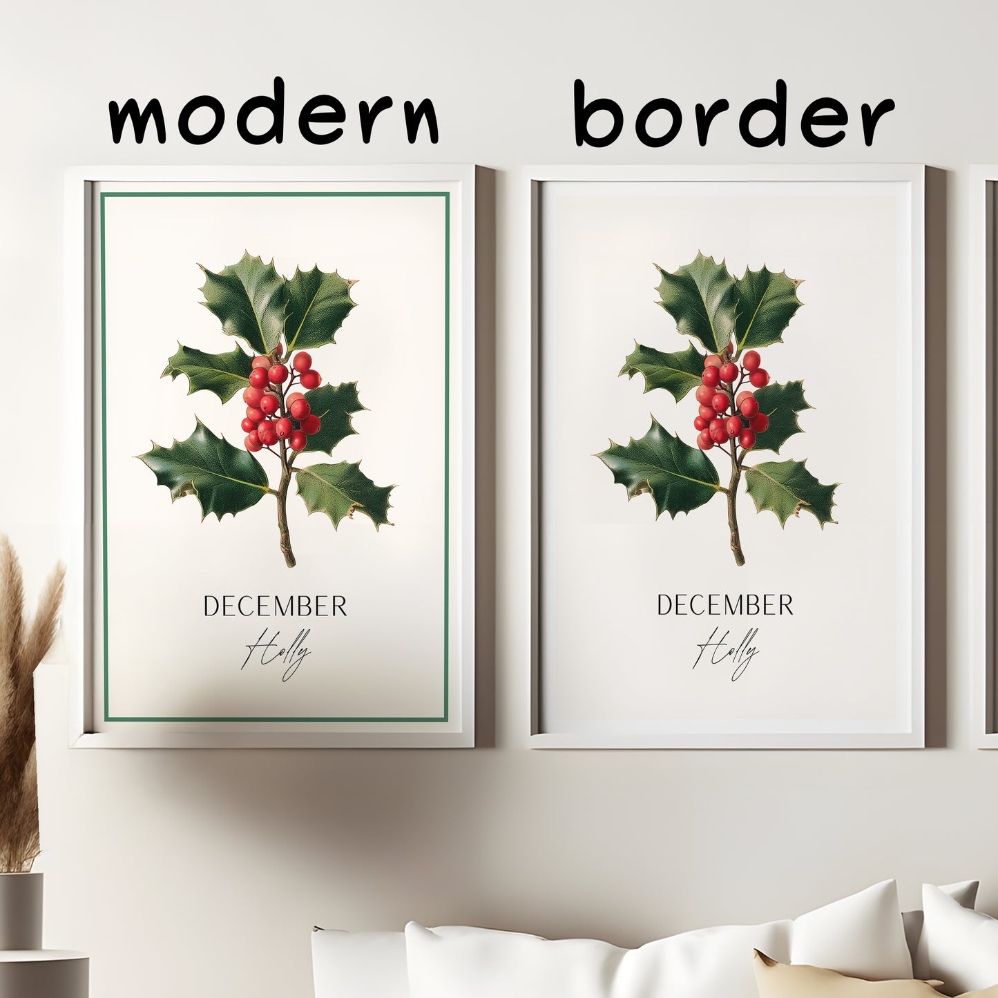 December Birth Flower Print – Holly