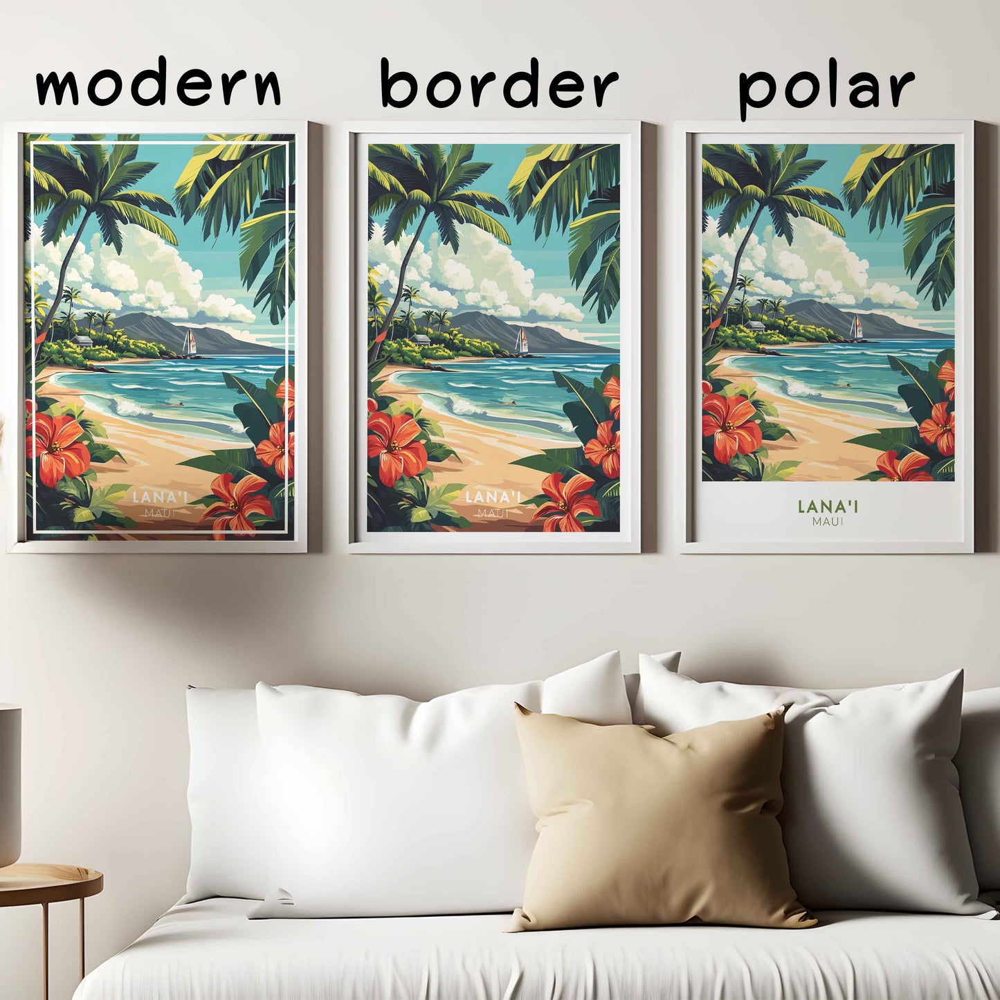 Lana’i Maui Poster – Hawaii Beach Wall Art, Tropical Coastal Print, Island Travel Decor