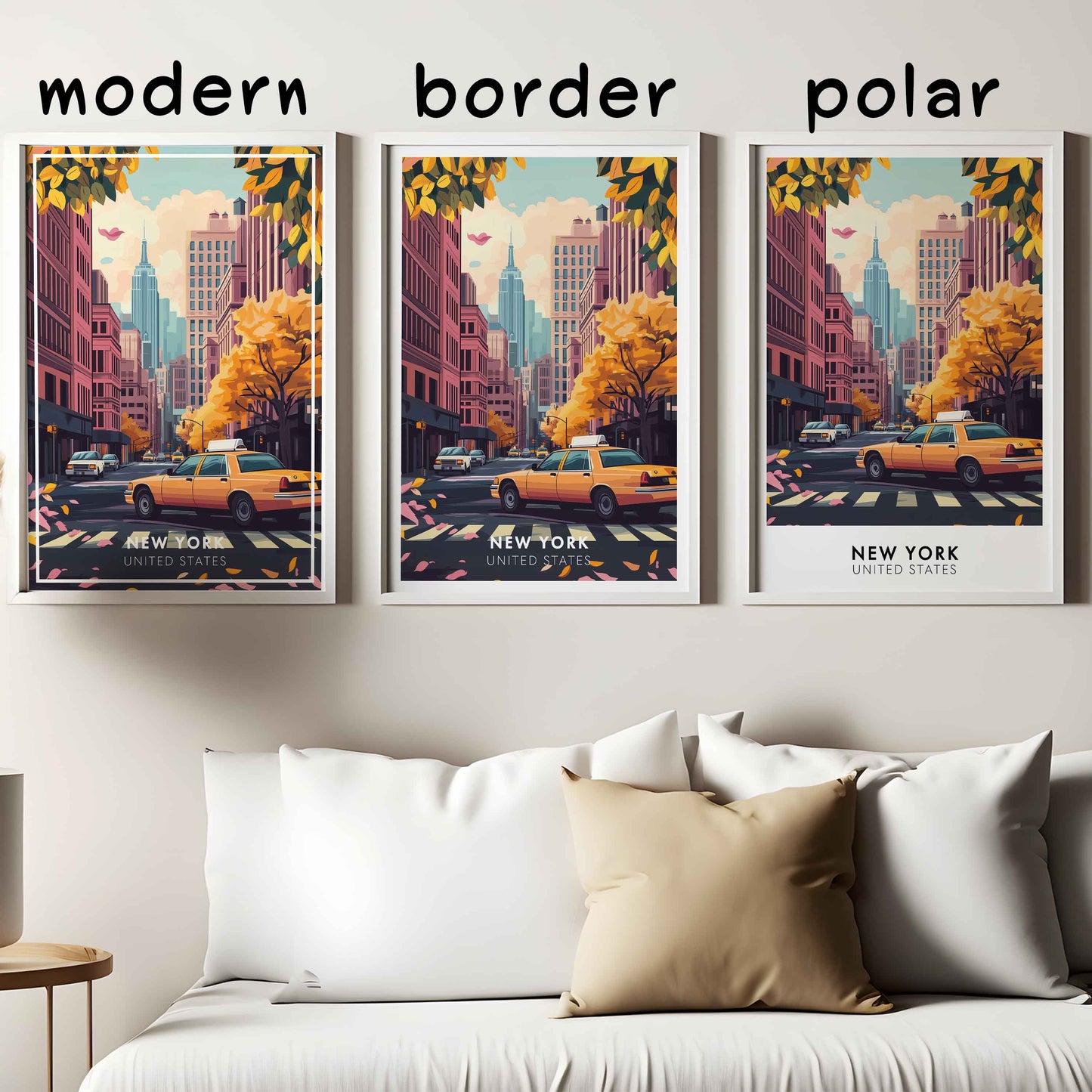 New York Poster – USA City Wall Art, Empire State Building Print, Urban Travel Decor