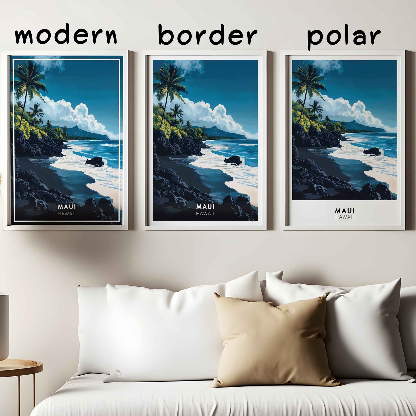 Maui Hawaii Poster – Tropical Beach Wall Art, Coastal Travel Print, Island Decor