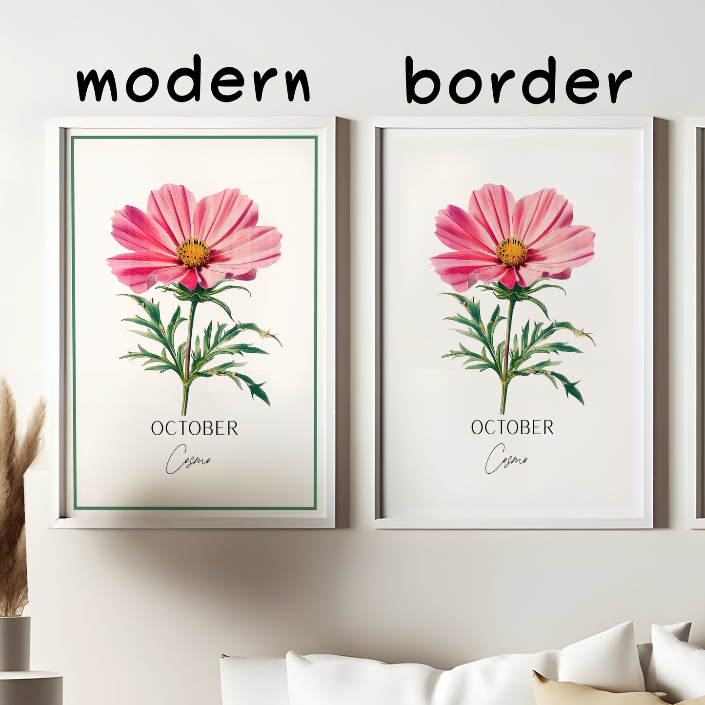 October Birth Flower Art Print – Cosmos Botanical Wall Art