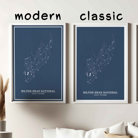 Hilton Head National Golf Course Map Poster – South Carolina Minimalist Wall Art Print