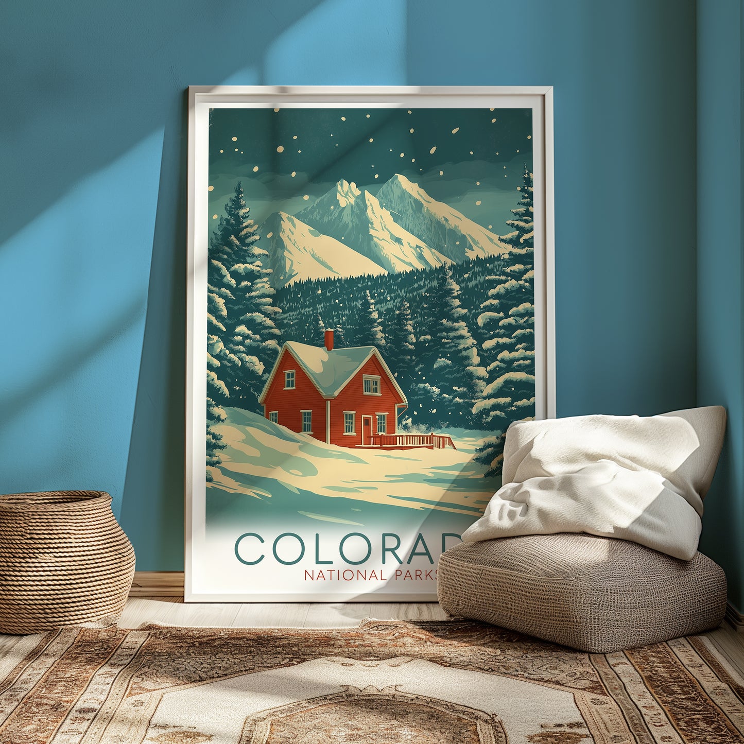 Colorado Travel Poster – Vintage Mountain Wall Art Print