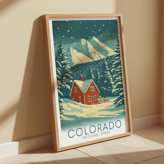 Colorado Travel Poster – Vintage Mountain Wall Art Print