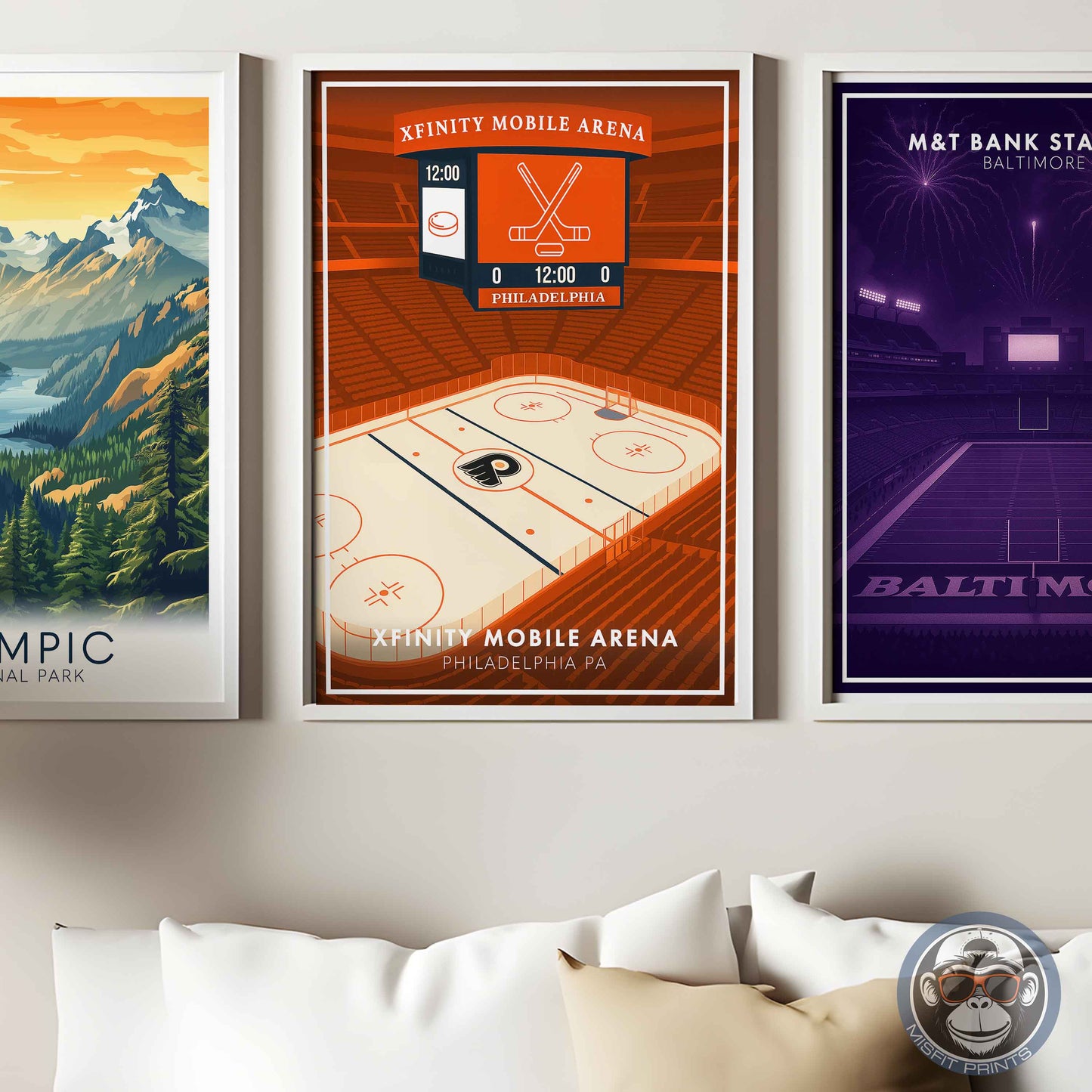 Philadelphia Hockey Arena Poster – Xfinity Arena Inspired Wall Art | Minimalist Hockey Rink Print