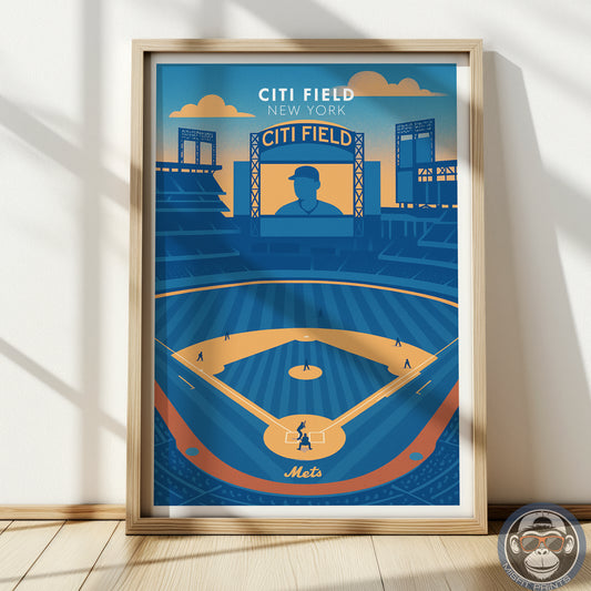 Citi Field Poster – New York Baseball Stadium Wall Art