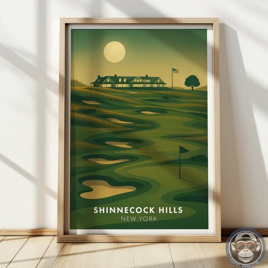 Shinnecock Hills Golf Course Art Print — Vintage Golf Wall Decor for Golf Lovers