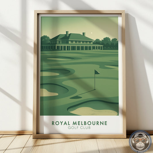 Royal Melbourne Golf Course Poster – Clubhouse View Wall Art Print