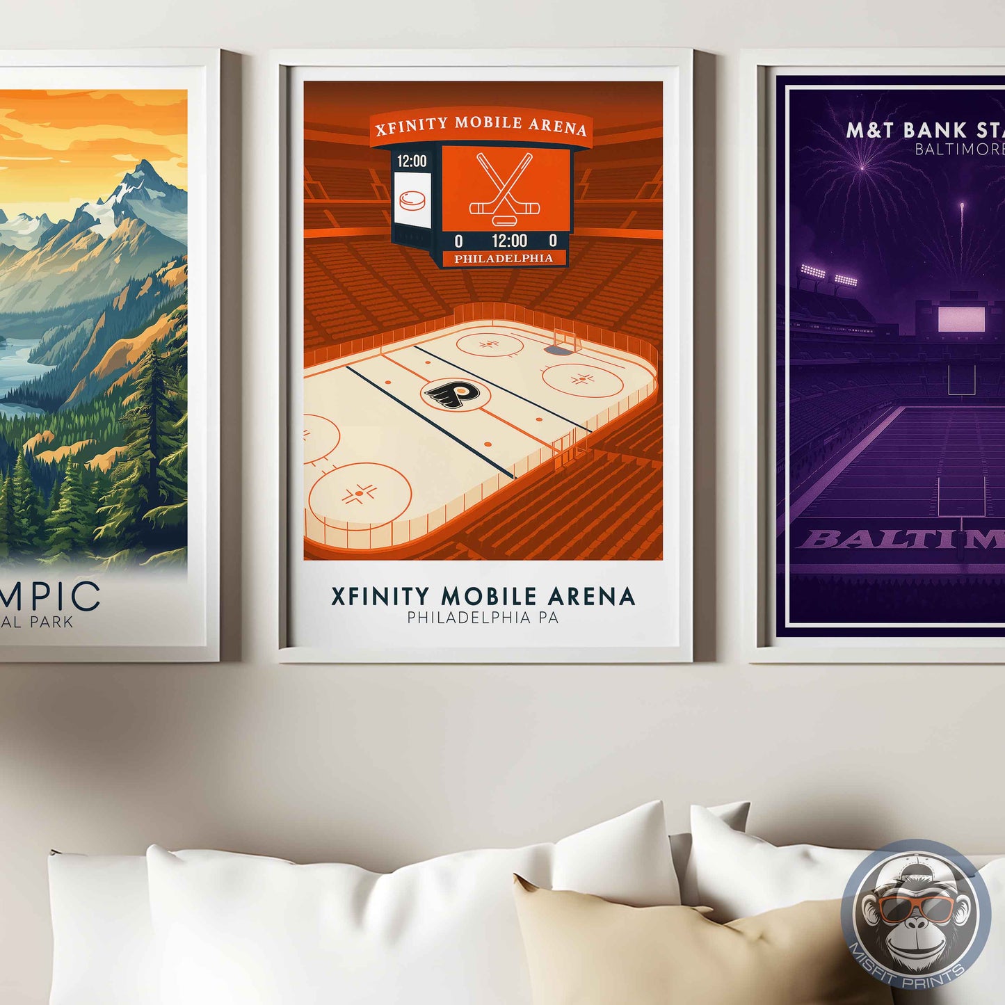 Philadelphia Hockey Arena Poster – Xfinity Arena Inspired Wall Art | Minimalist Hockey Rink Print