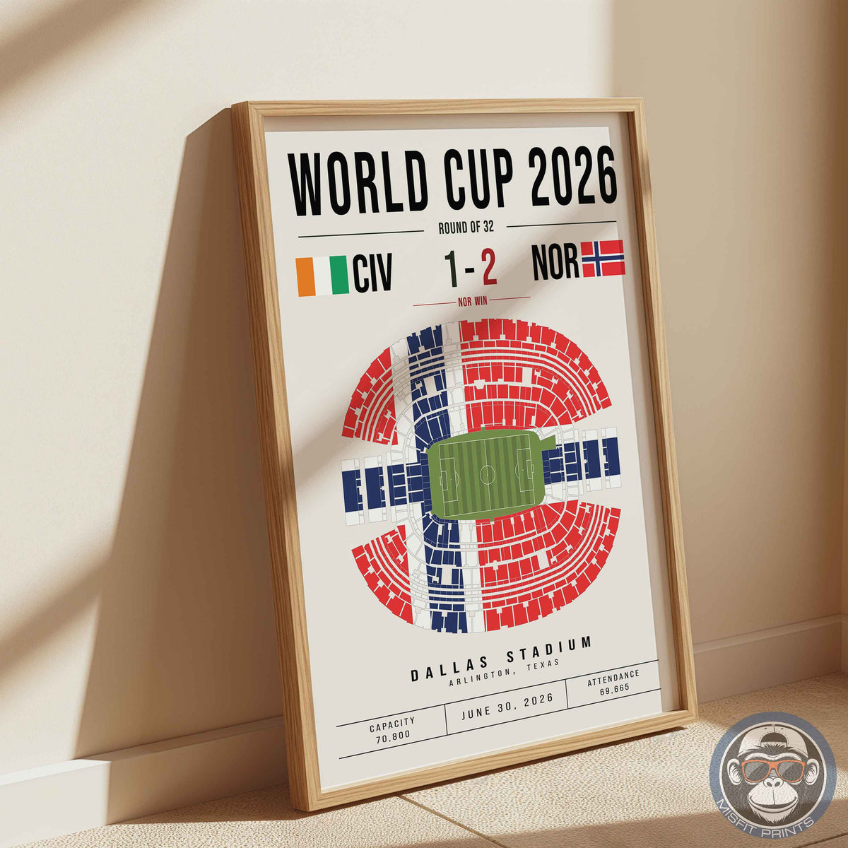 Côte d’Ivoire vs. Norway World Cup Match Poster