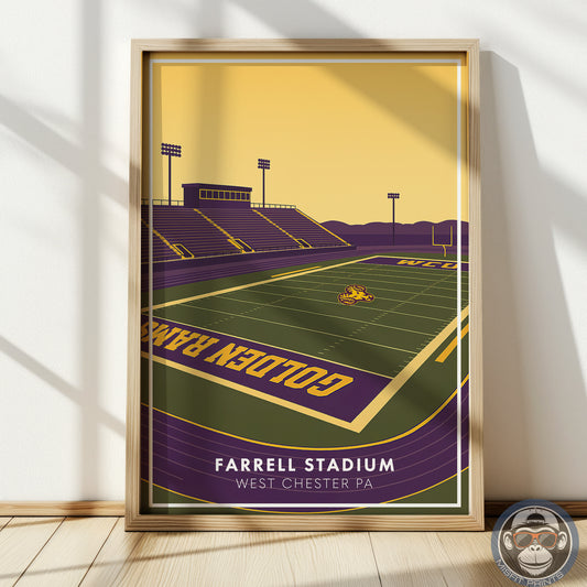 Minimalist Farrell Stadium Poster – West Chester PA
