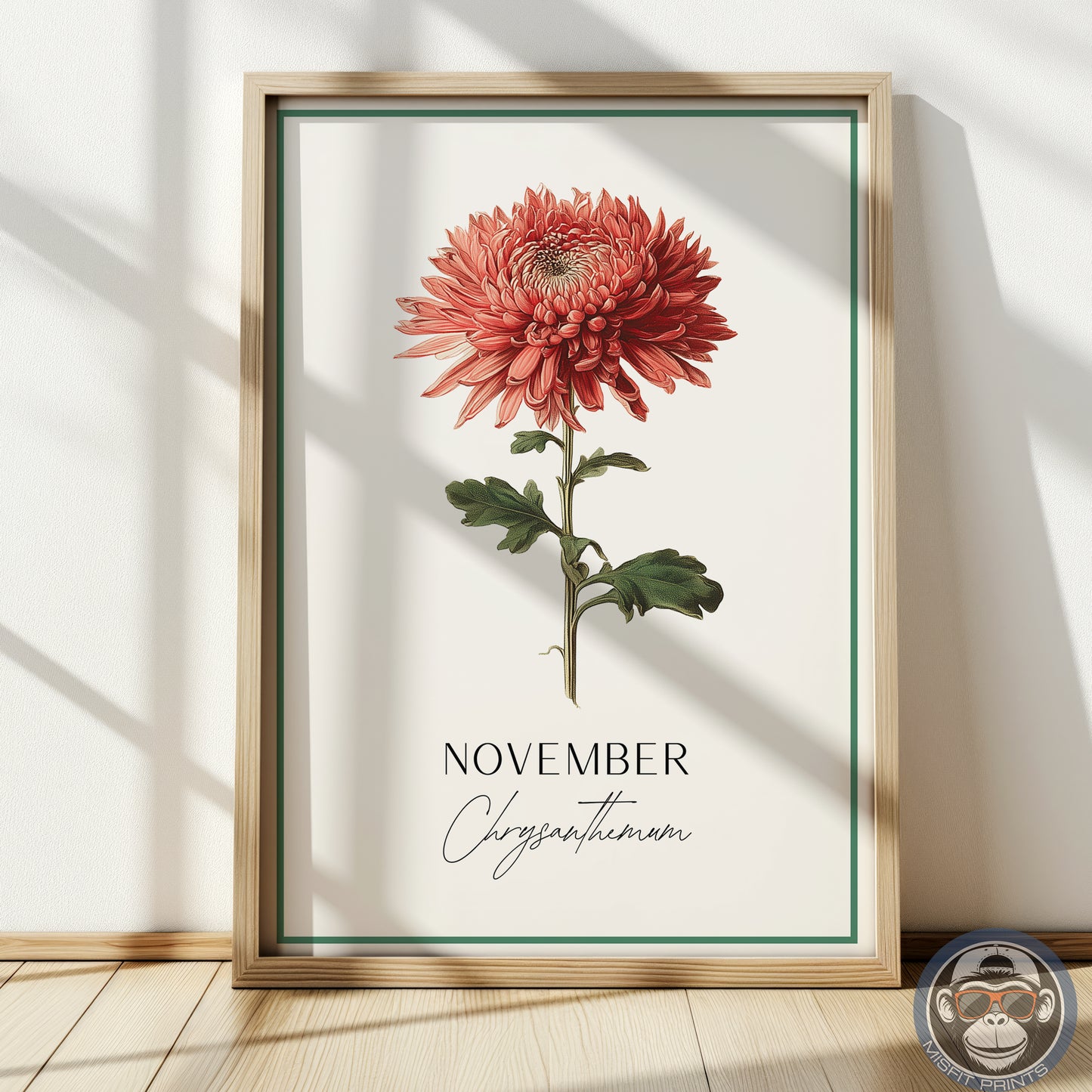 Chrysanthemum Print: November Birth Flower Botanical Art
