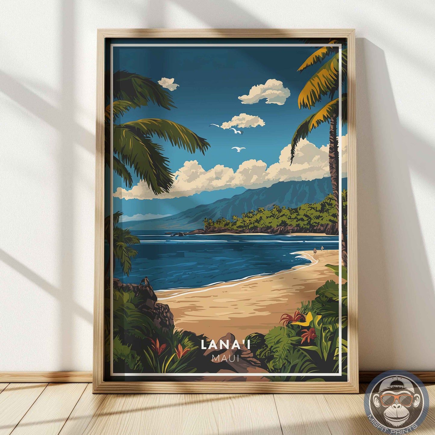 Lana’i Maui Poster – Hawaii Beach Wall Art, Tropical Coastal Print, Pacific Island Decor