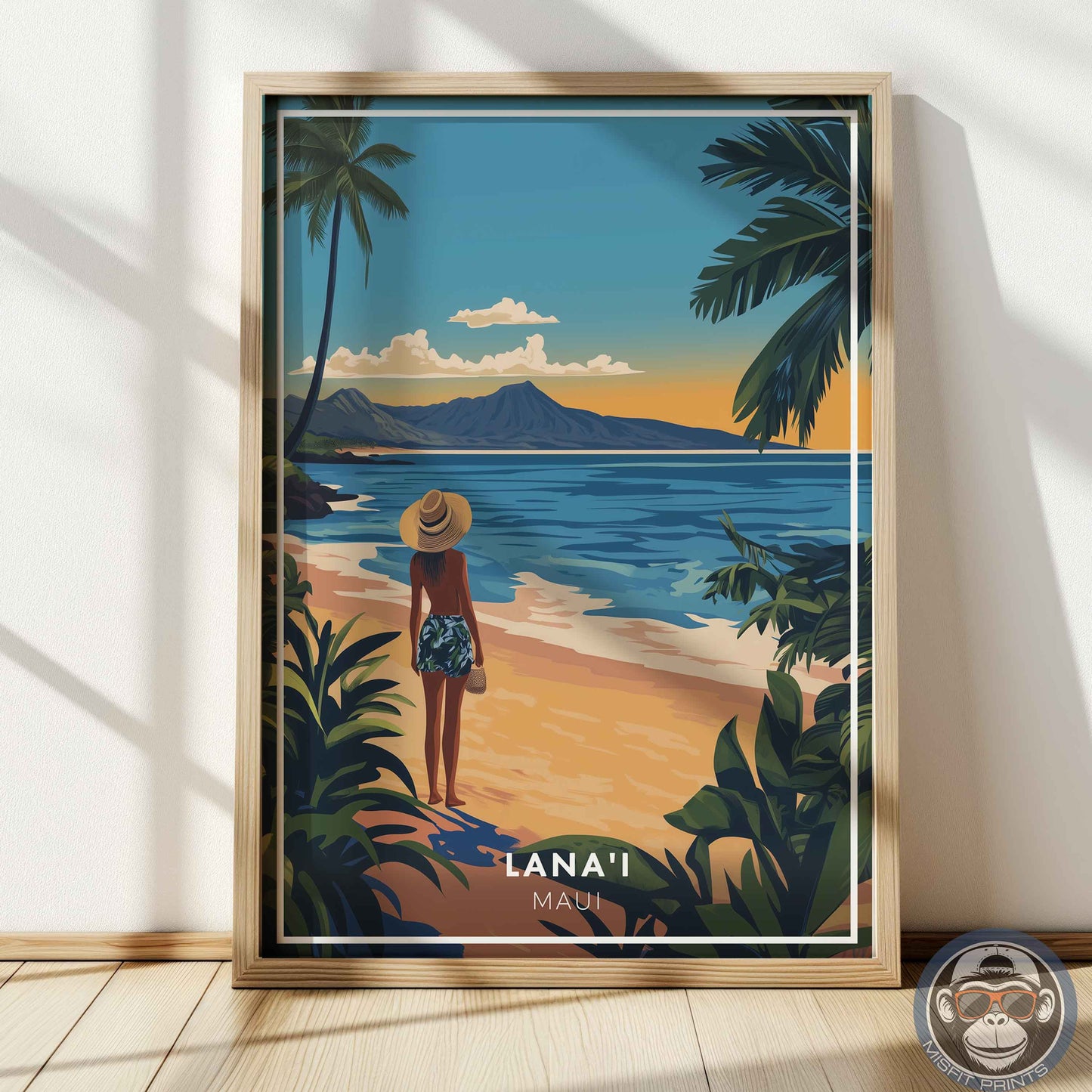 Hawaii Beach Poster – Tropical Wall Art, Maui Sunset Print, Island Travel Decor