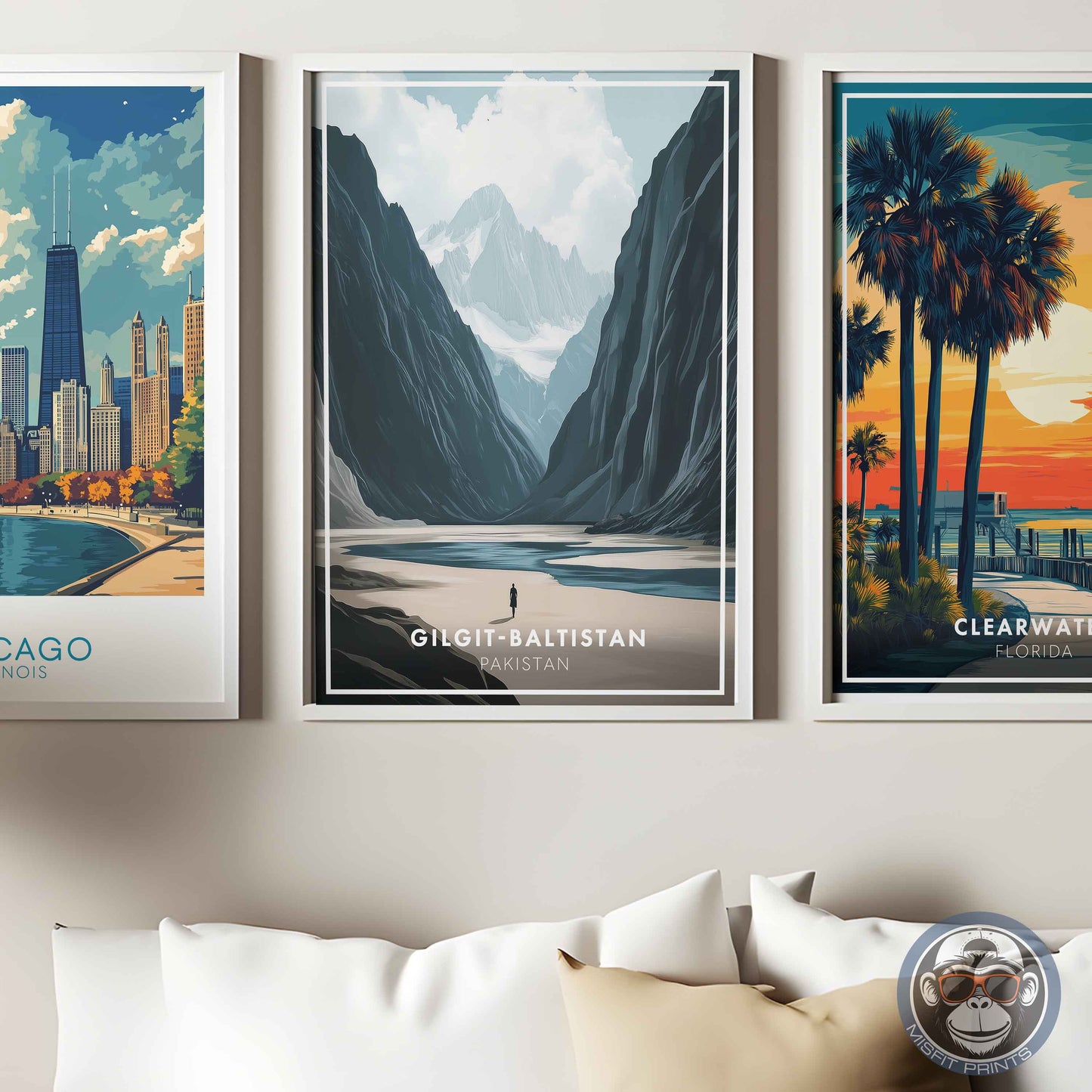 Gilgit-Baltistan Poster – Pakistan Mountain Wall Art, Scenic Valley Travel Print