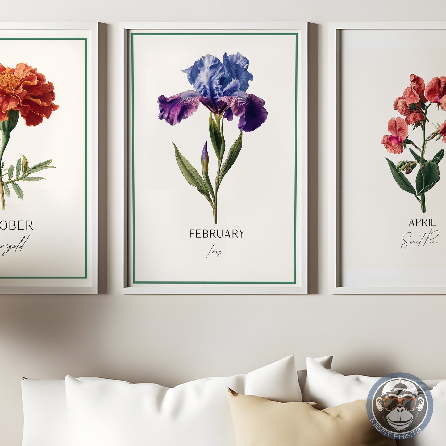 Iris Print: February Birth Flower Botanical Art