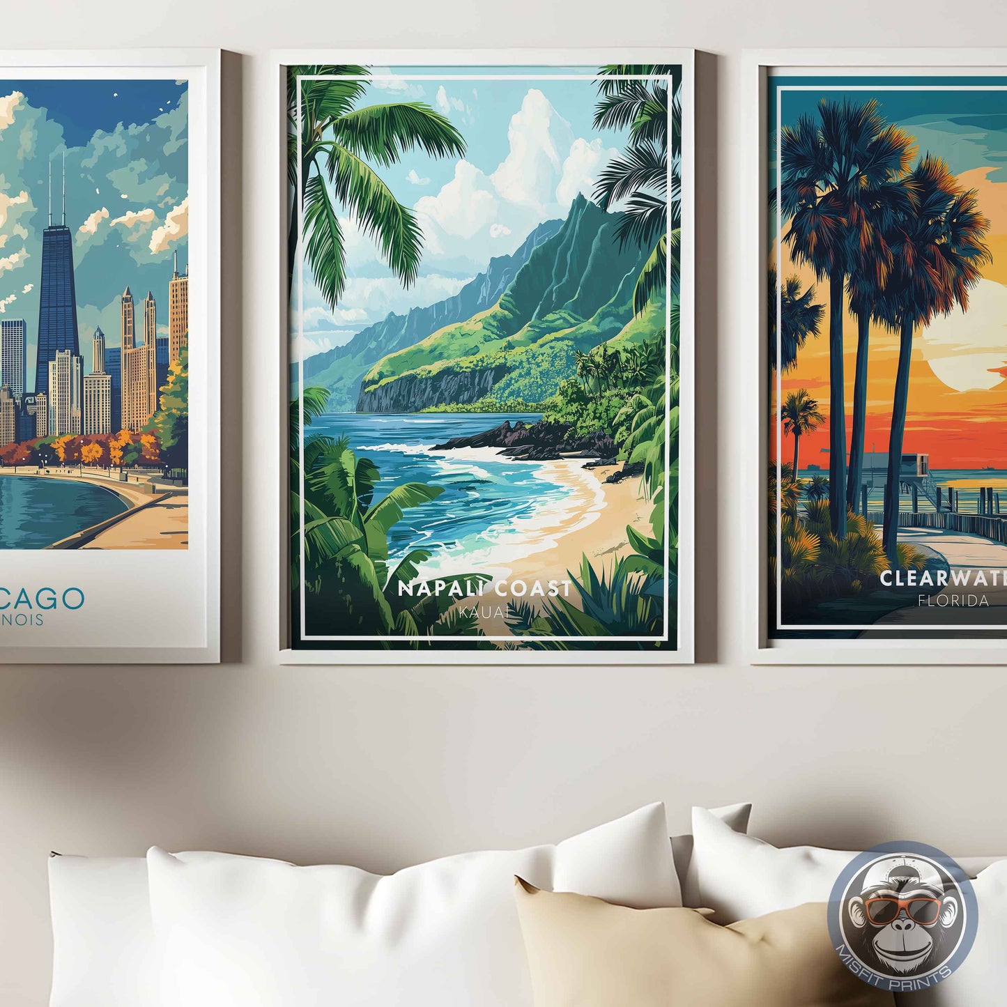 Nā Pali Coast Poster – Kauai Hawaii Wall Art, Tropical Beach Print, Coastal Landscape Decor