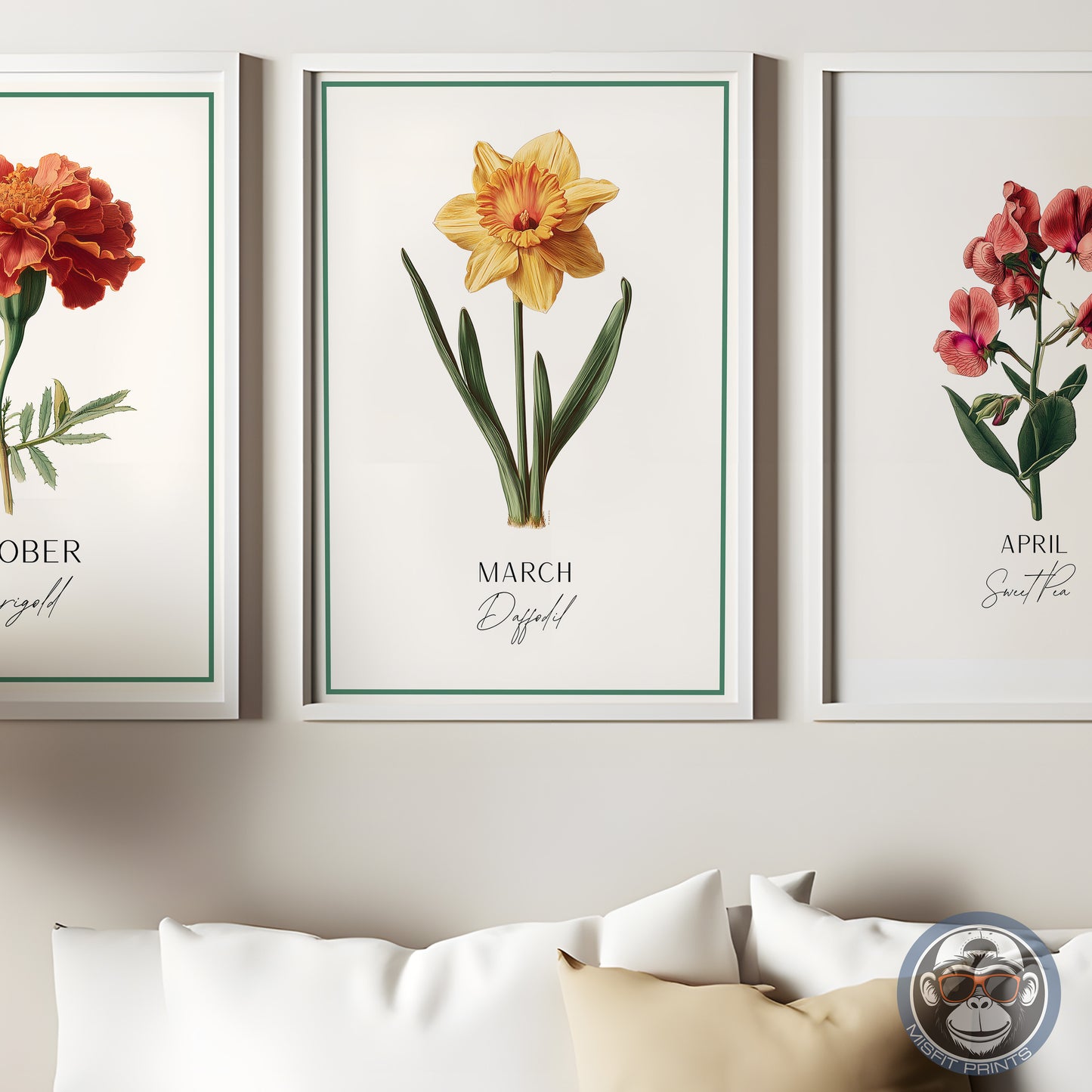 Sweet Pea Print: March Birth Flower Botanical Art