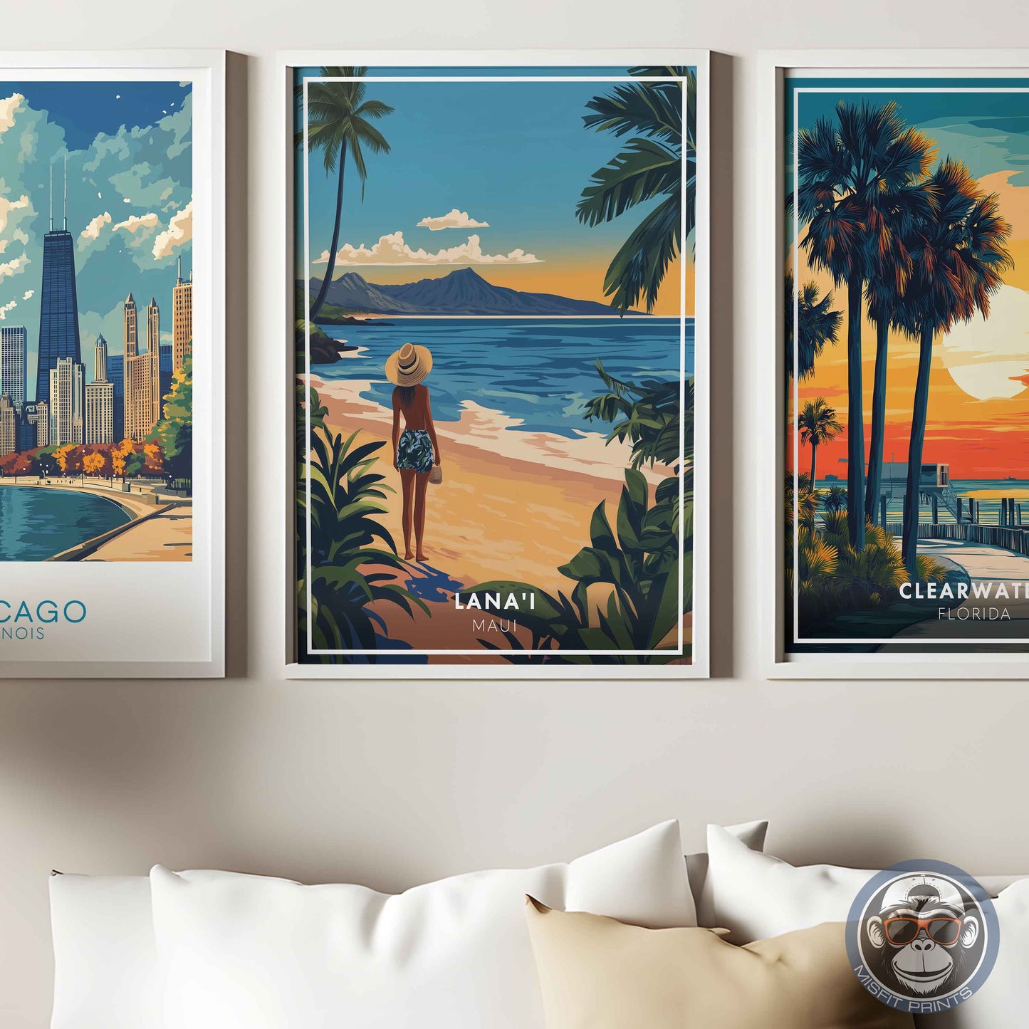 Hawaii Beach Poster – Tropical Wall Art, Maui Sunset Print, Island Travel Decor