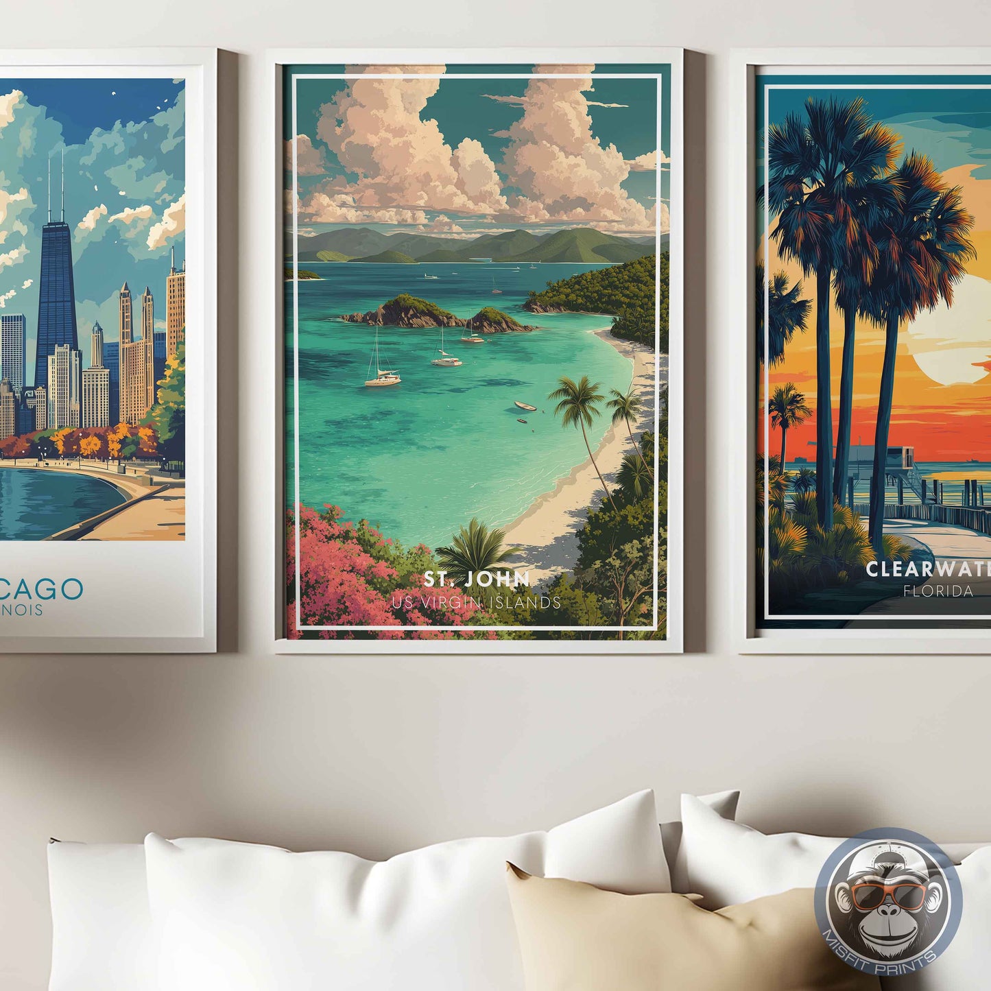 St. John Poster – US Virgin Islands Wall Art, Trunk Bay Tropical Beach Print