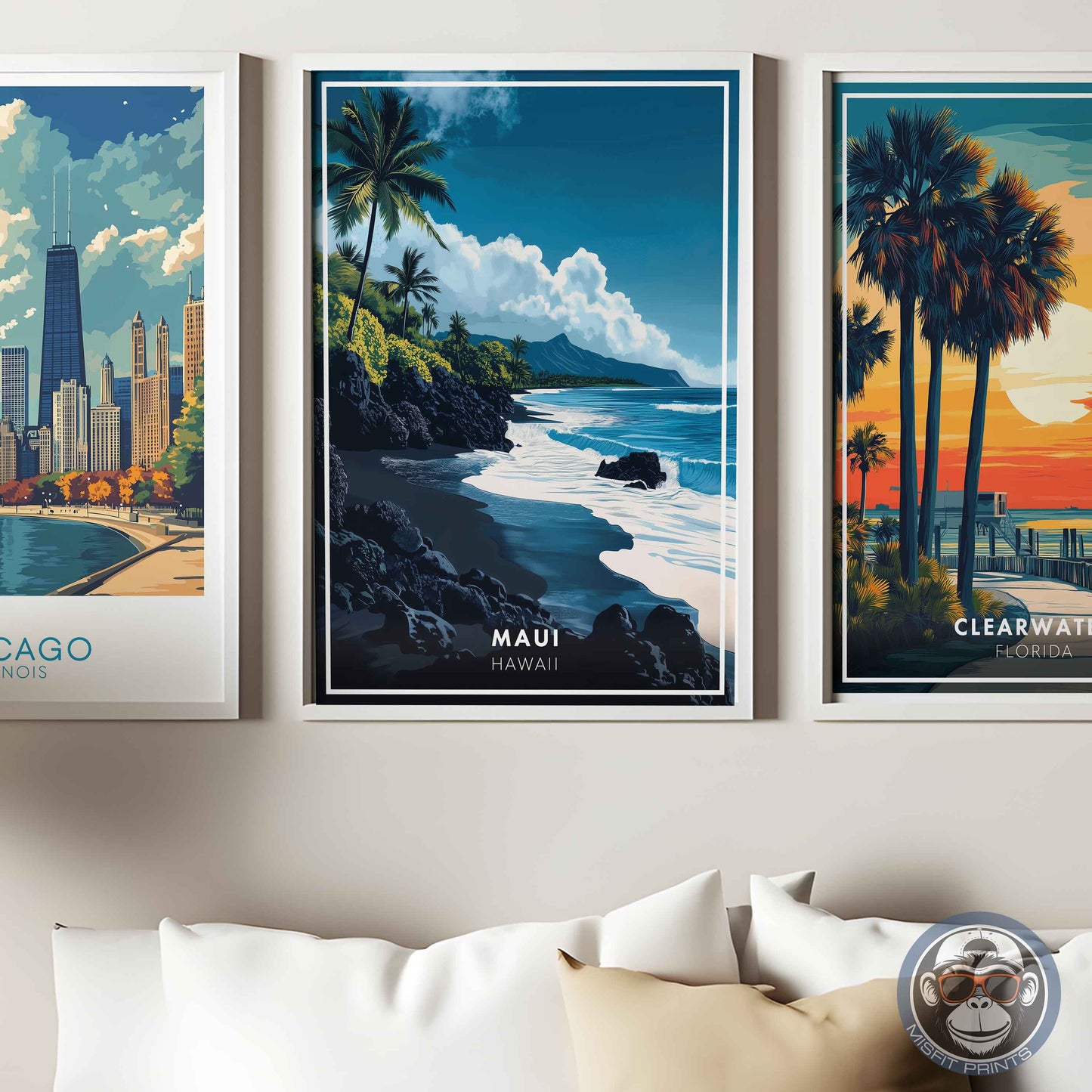 Maui Hawaii Poster – Tropical Beach Wall Art, Coastal Travel Print, Island Decor