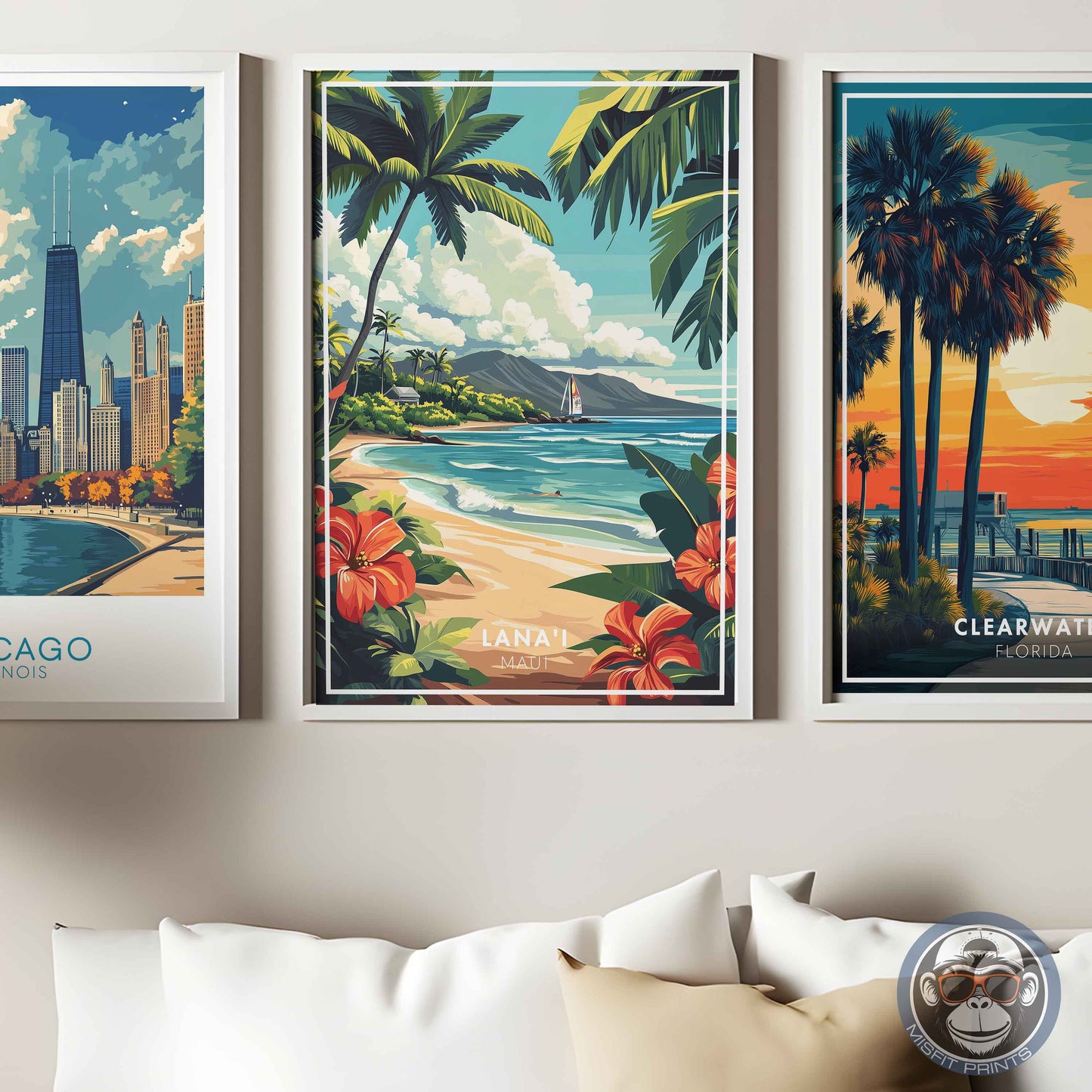 Lana’i Maui Poster – Hawaii Beach Wall Art, Tropical Coastal Print, Island Travel Decor