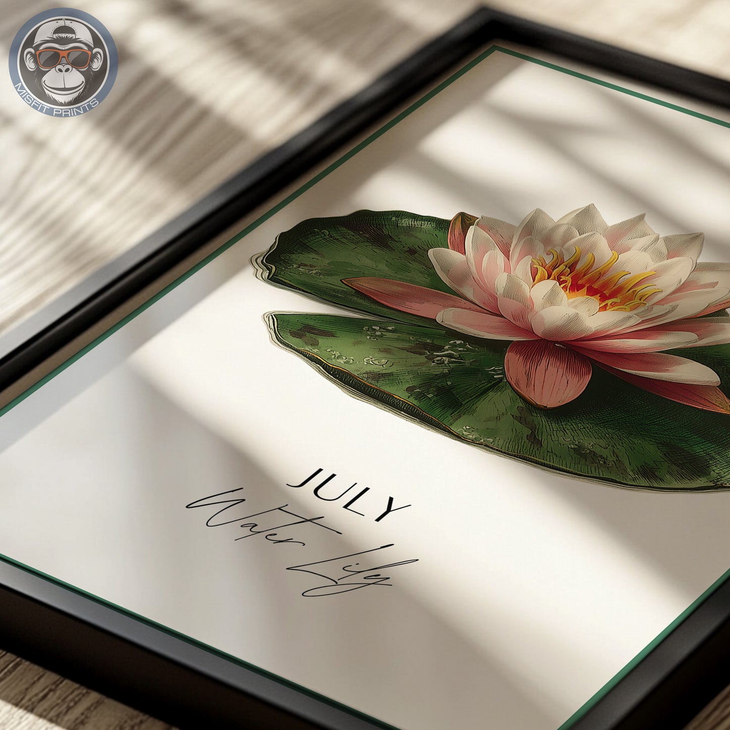 Water lily Print: July Birth Flower Botanical Art