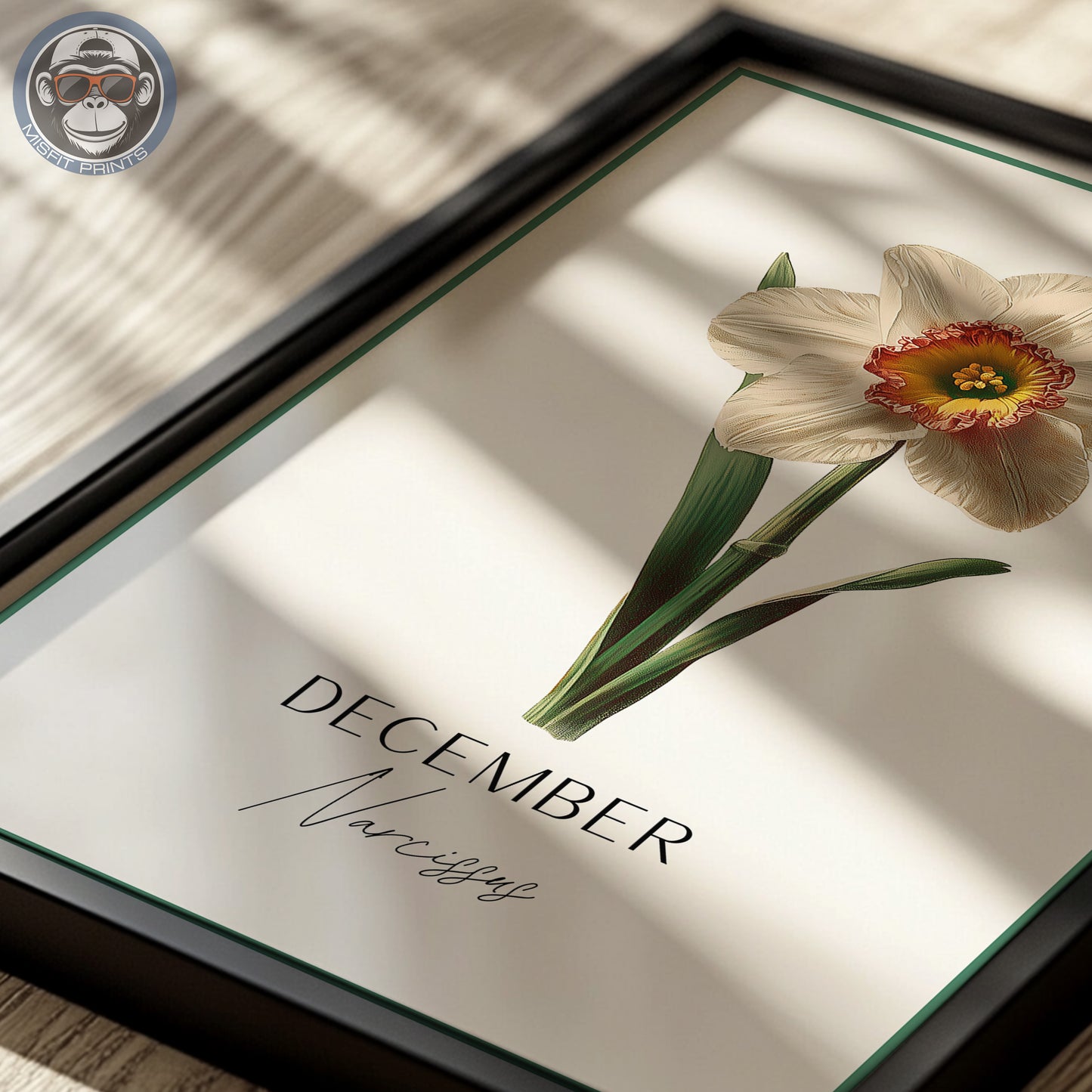 Narcissus Print: December Birth Flower Botanical Art