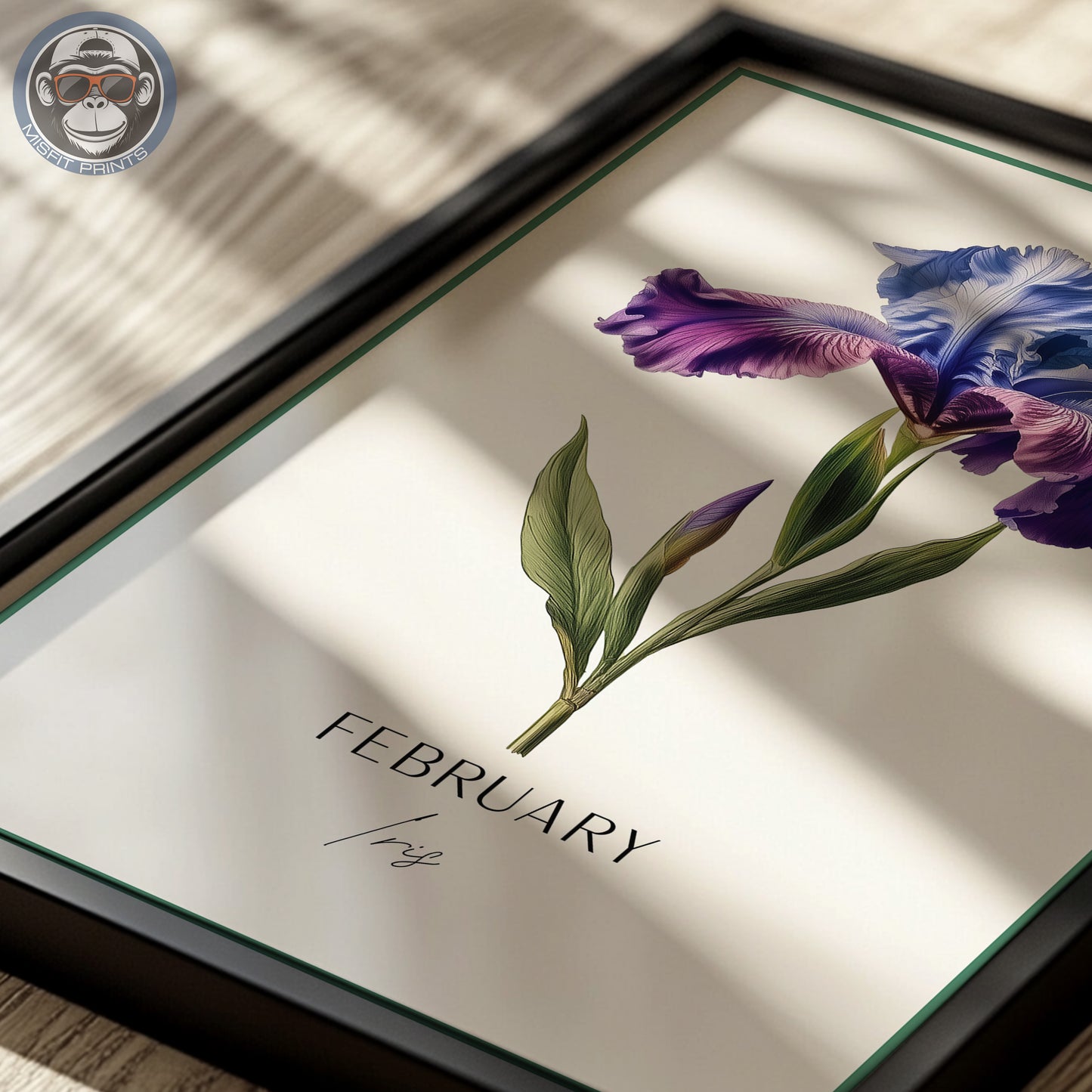 Iris Print: February Birth Flower Botanical Art