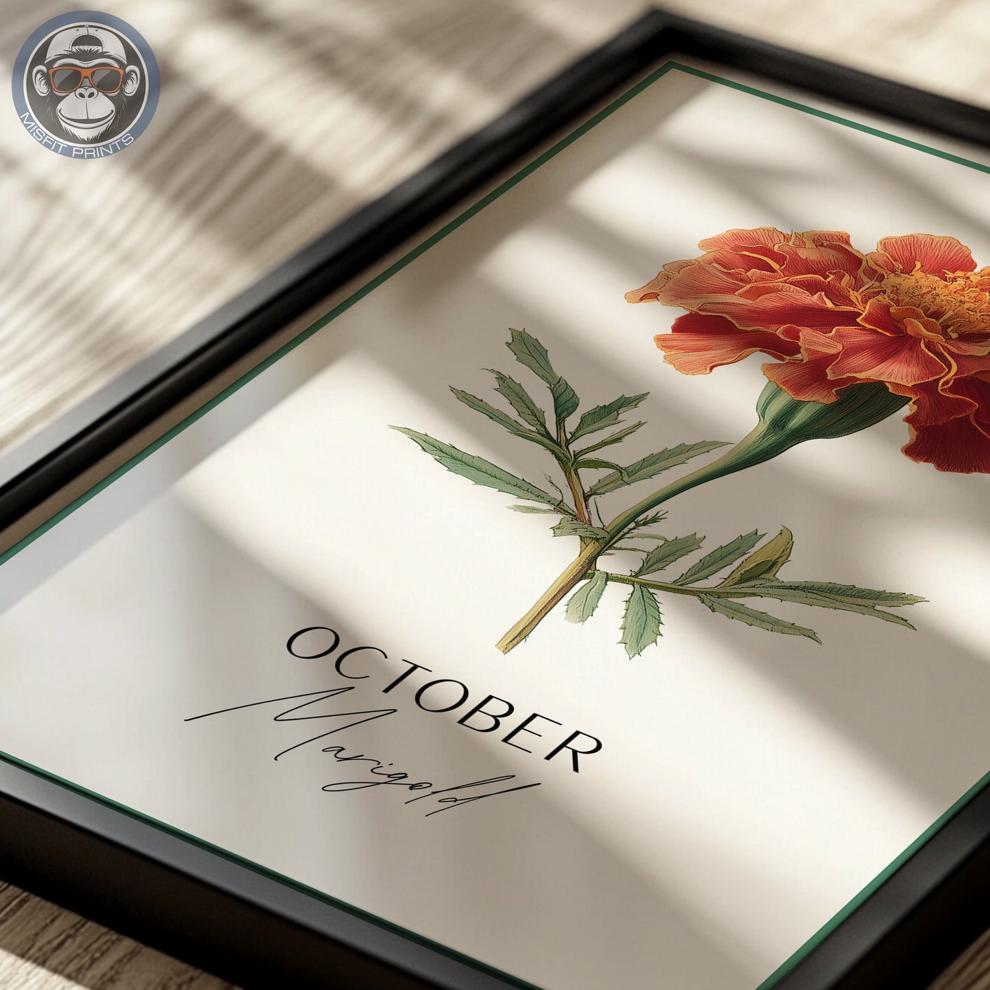 Marigold Print: October Birth Flower Botanical Art