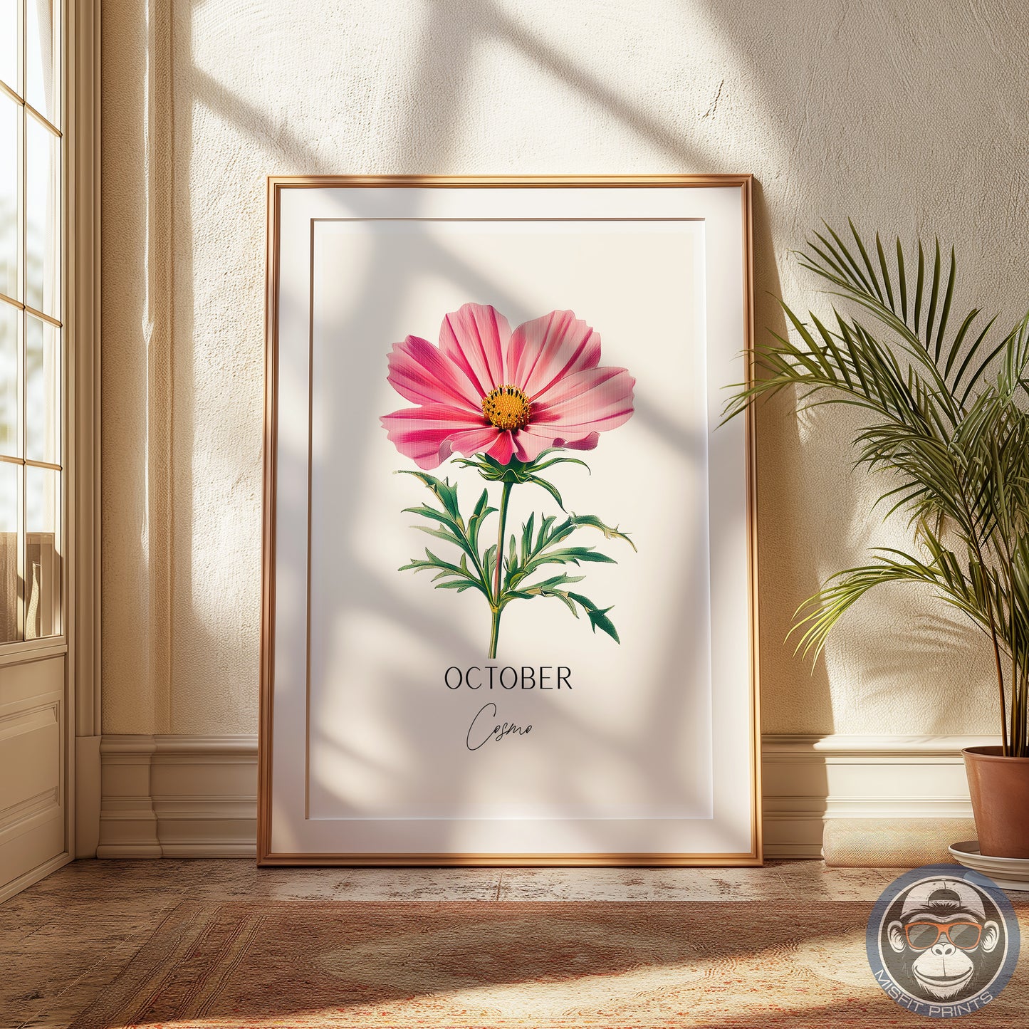 October Birth Flower Art Print – Cosmos Botanical Wall Art