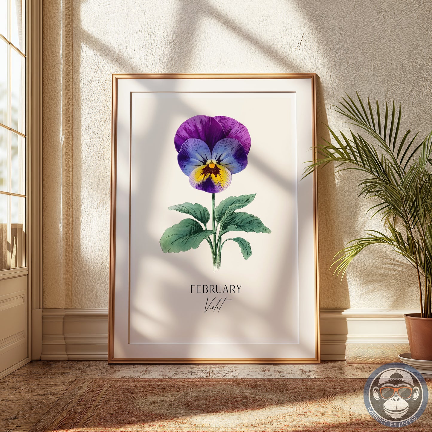 February Birth Flower Print – Violet