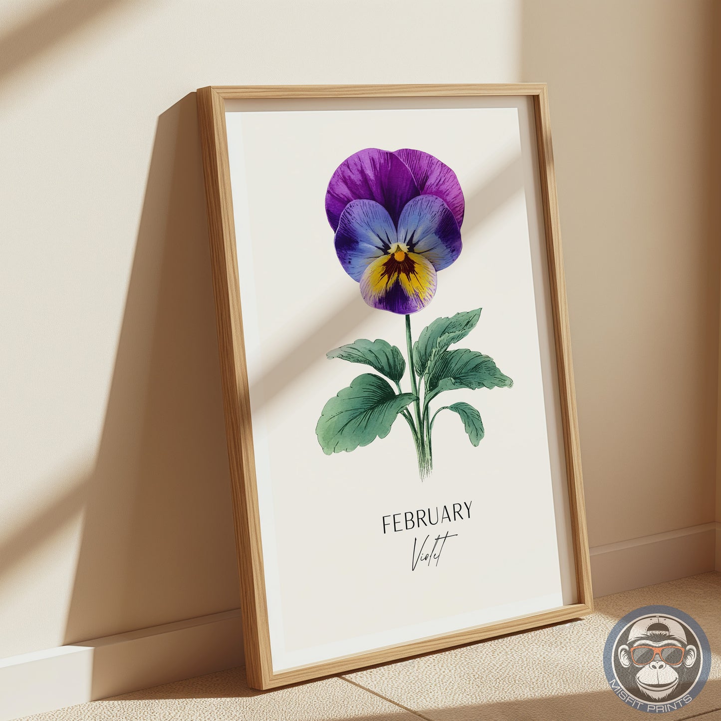 February Birth Flower Print – Violet