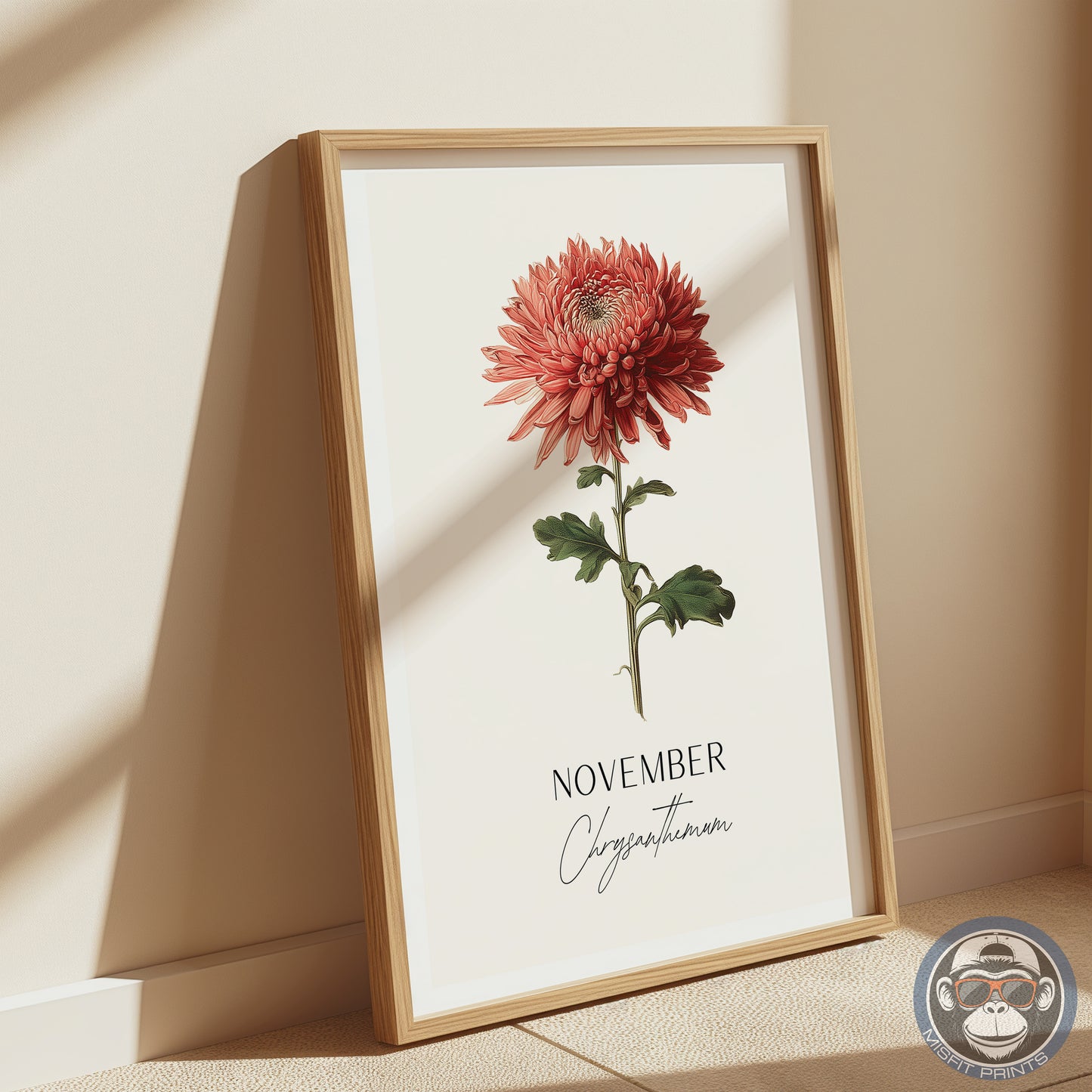 Chrysanthemum Print: November Birth Flower Botanical Art