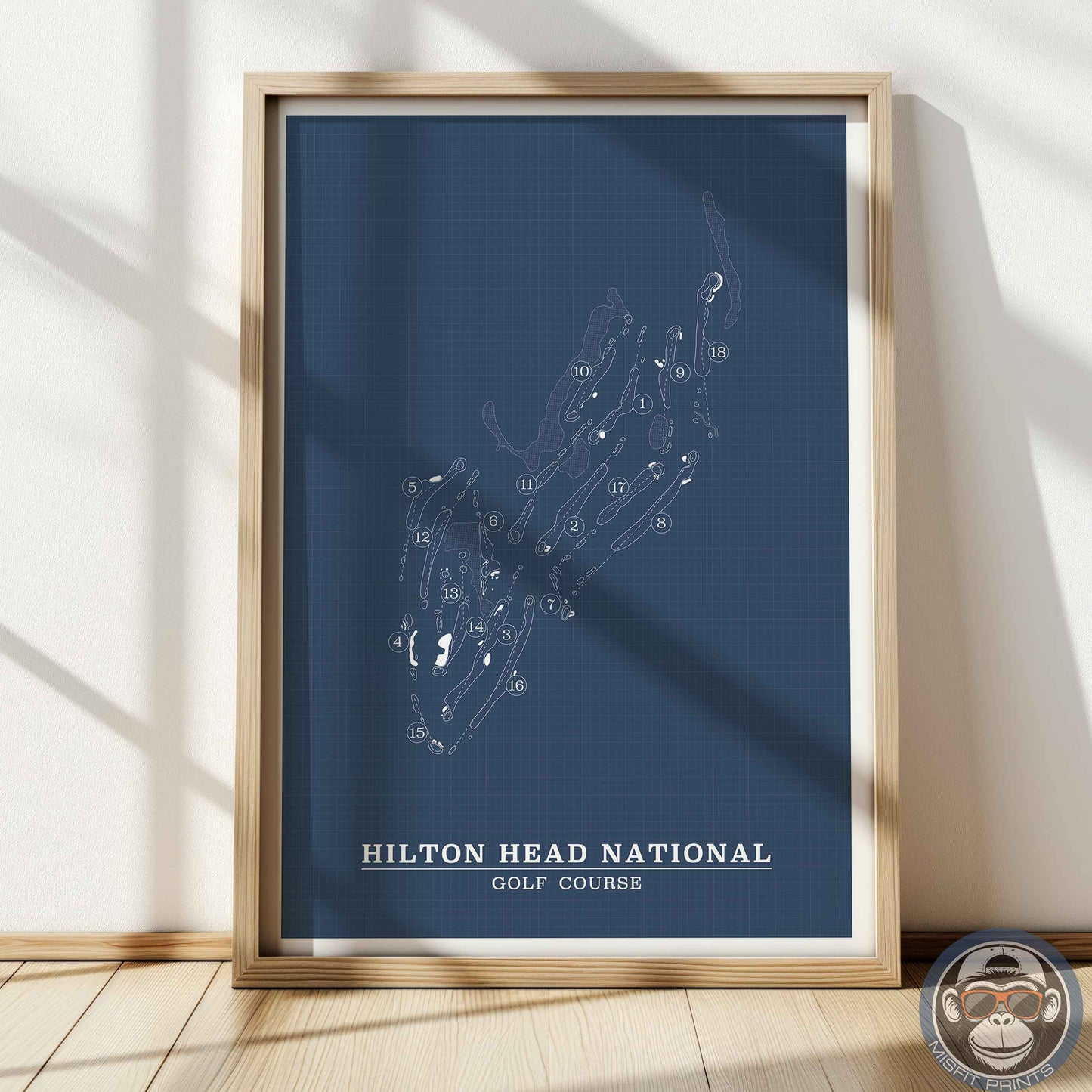 Hilton Head National Golf Course Map Poster – South Carolina Minimalist Wall Art Print