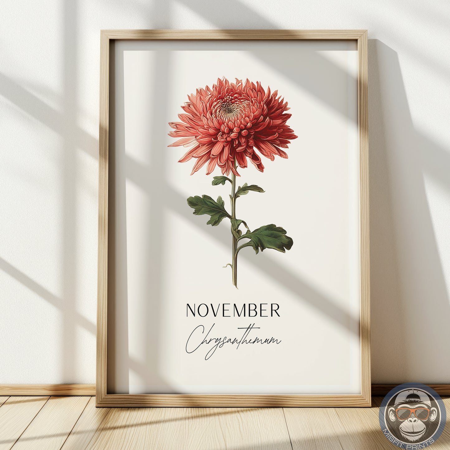 Chrysanthemum Print: November Birth Flower Botanical Art