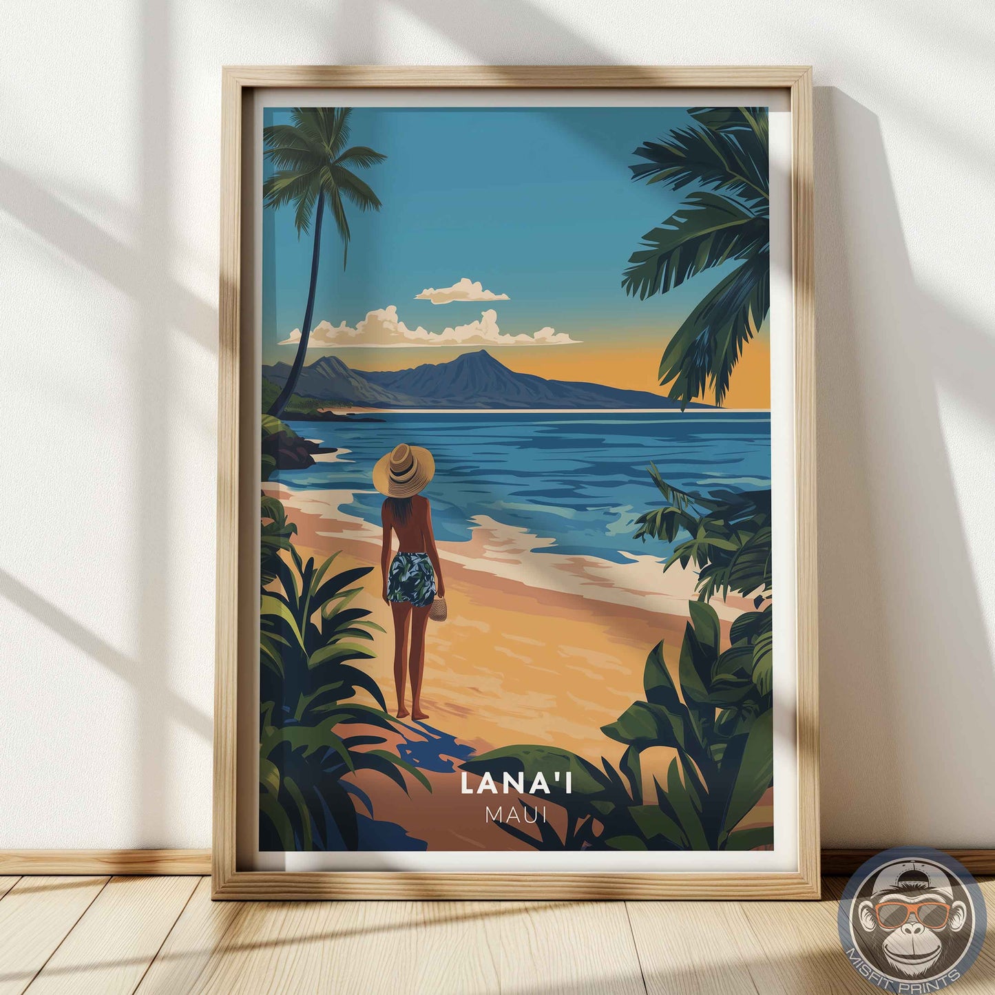 Hawaii Beach Poster – Tropical Wall Art, Maui Sunset Print, Island Travel Decor