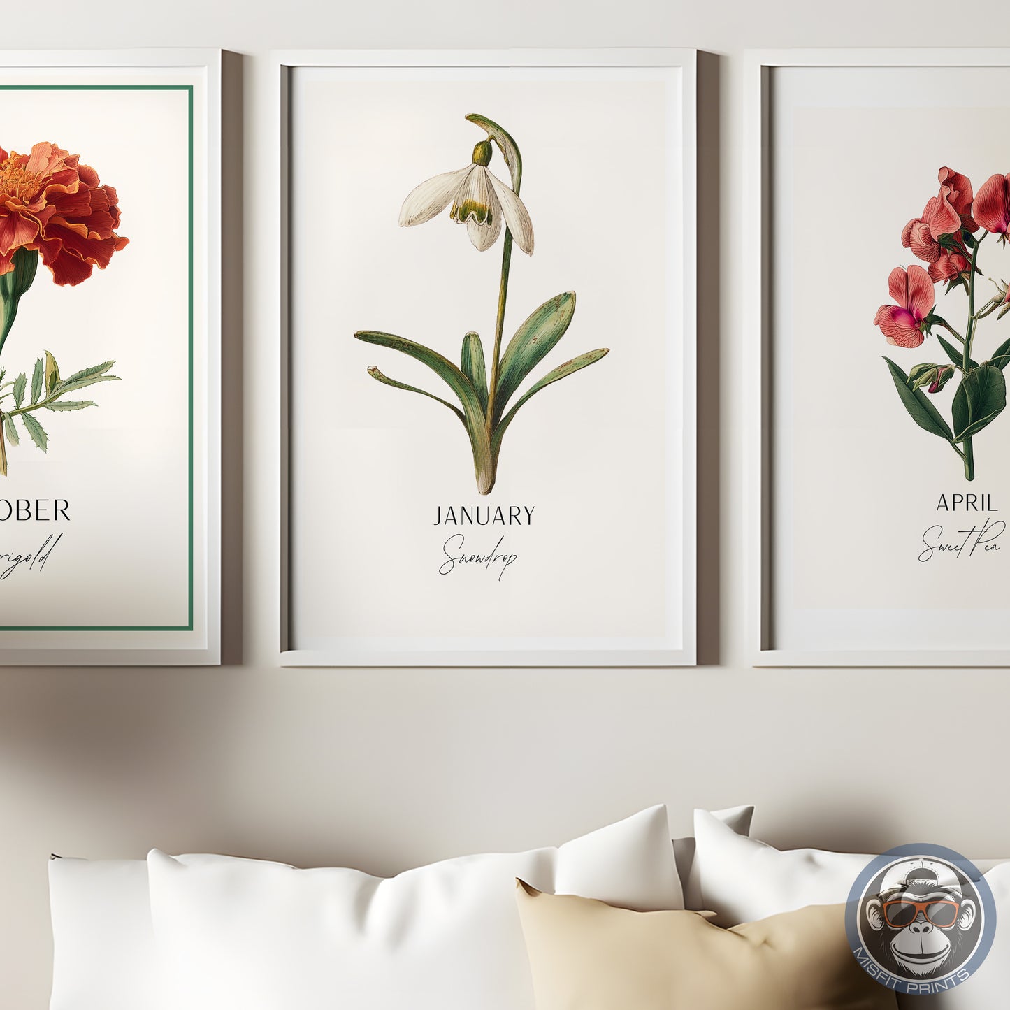 Snowdrop Print: January Birth Flower Botanical Art