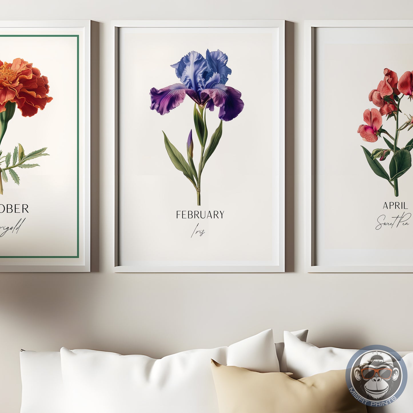 Iris Print: February Birth Flower Botanical Art