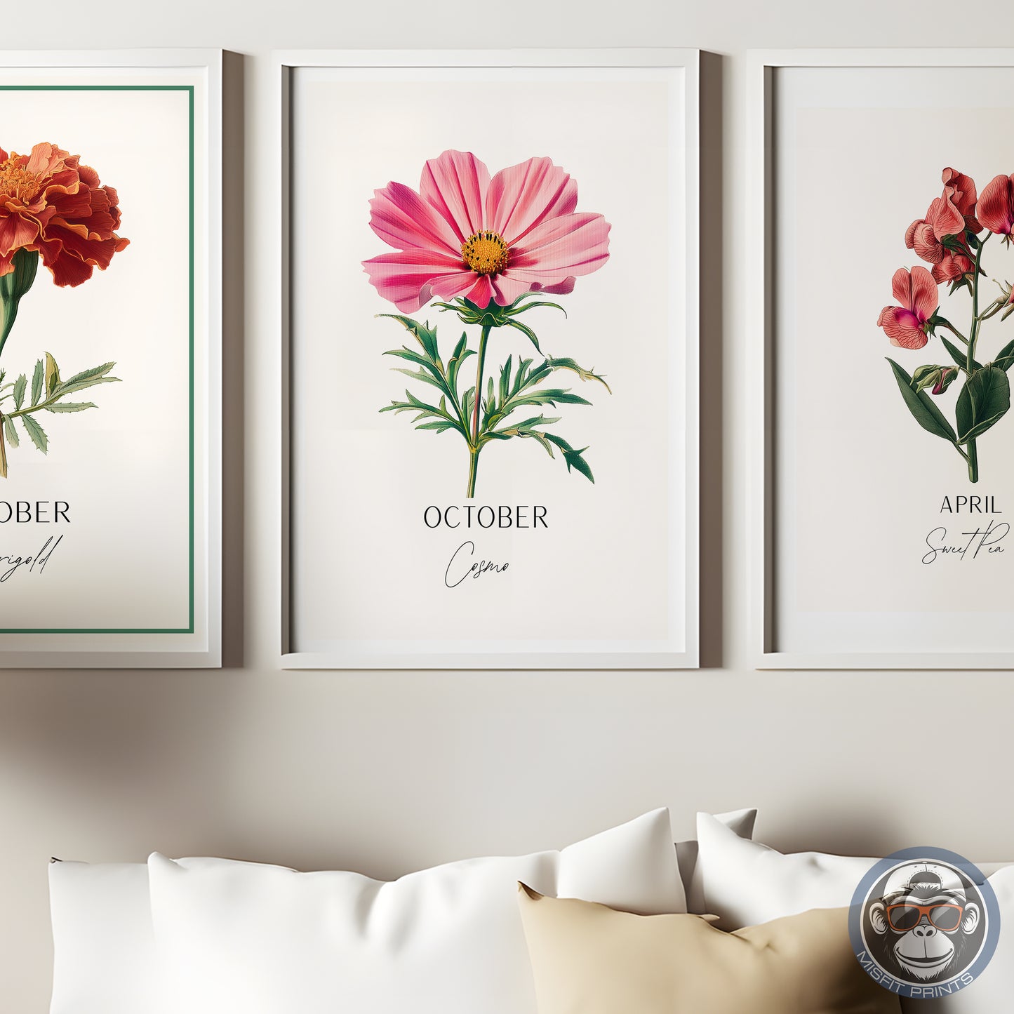 October Birth Flower Art Print – Cosmos Botanical Wall Art