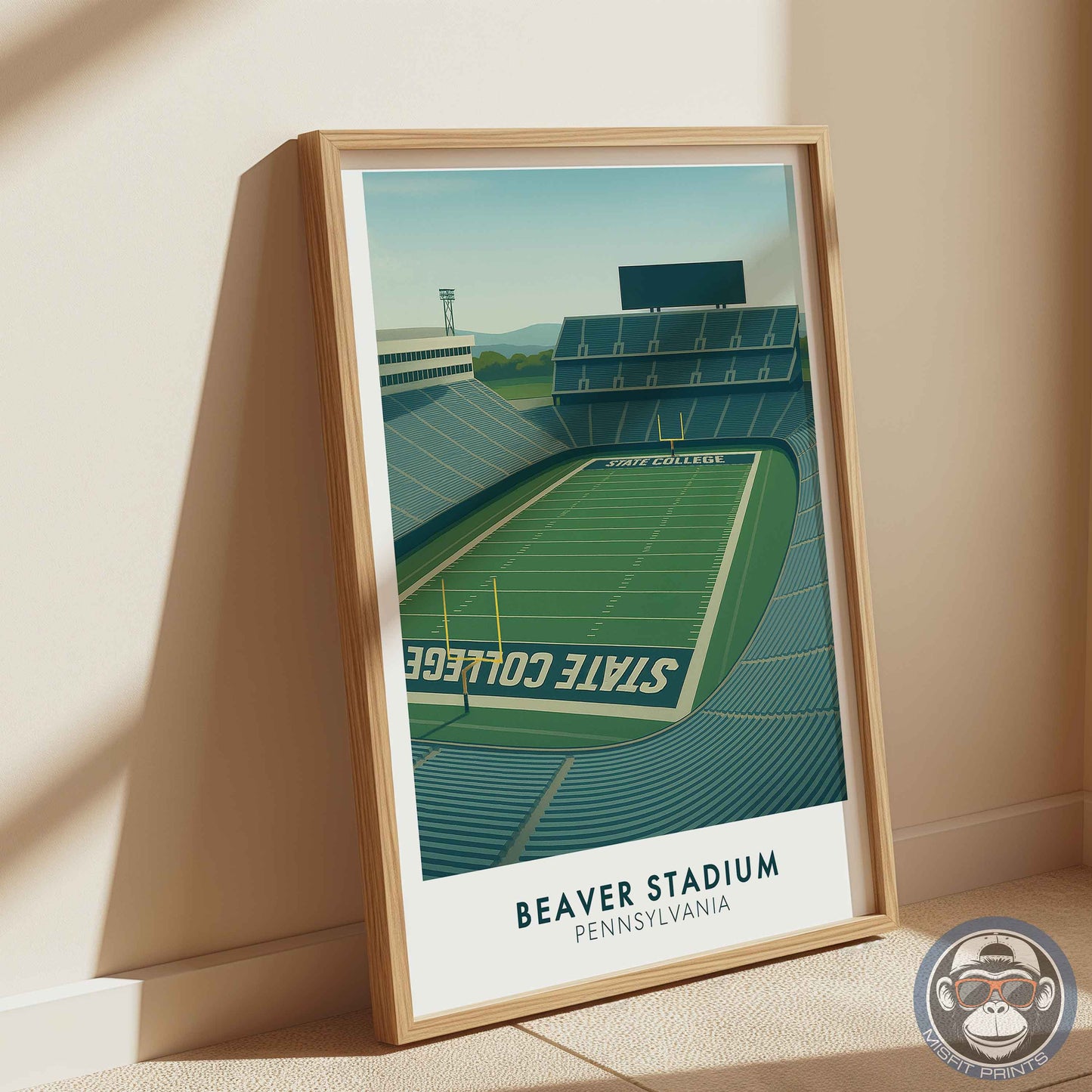 Beaver Stadium Poster – Pennsylvania Football Wall Art, State College Stadium Print