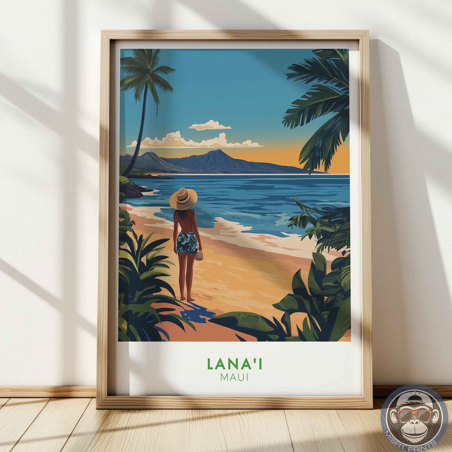 Hawaii Beach Poster – Tropical Wall Art, Maui Sunset Print, Island Travel Decor