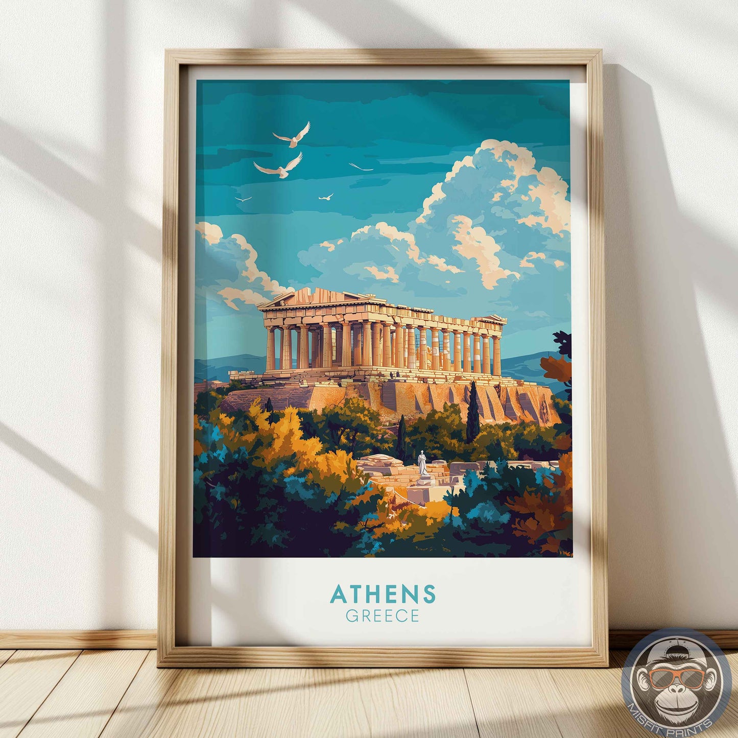 Athens Poster – Greece Travel Print, Parthenon Wall Art