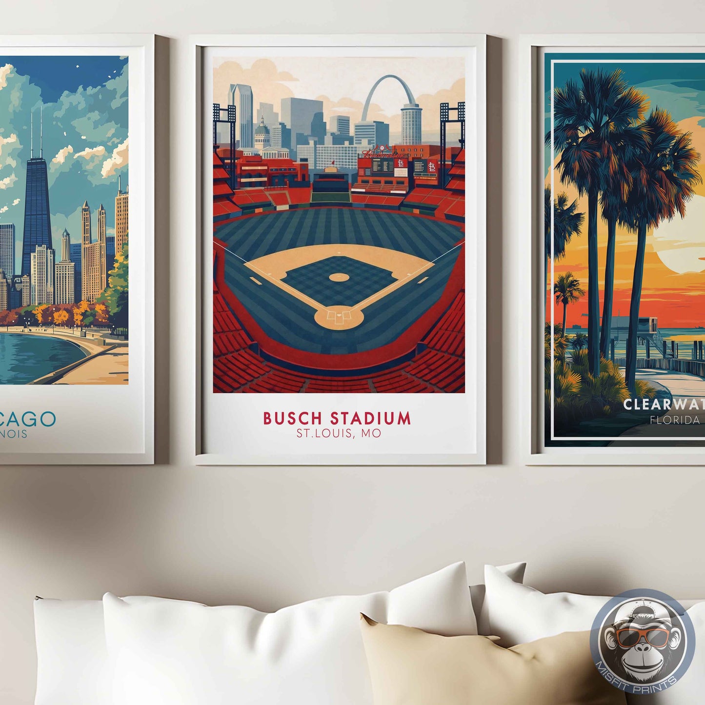 Busch Stadium Poster Wall Art – St. Louis Baseball Stadium Print & Vintage Ballpark Decor